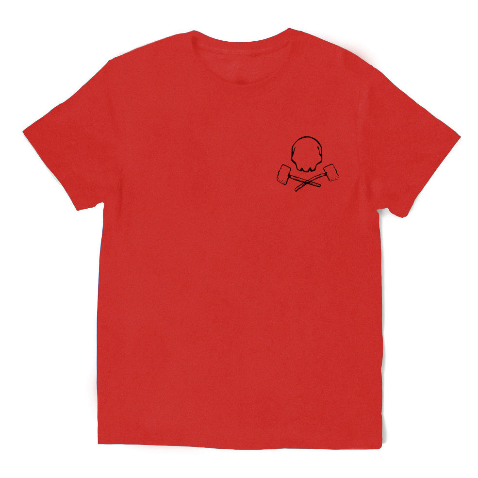 Livereid No Luck Skull Print Short Sleeve T-Shirt - chicyea