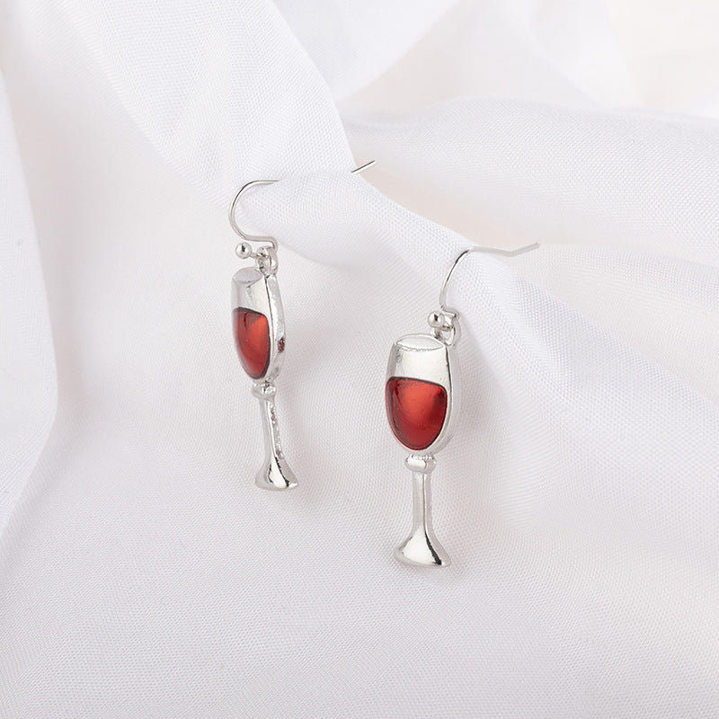 Innovative Wine Cup Party Banquet Wedding Earrings - chicyea
