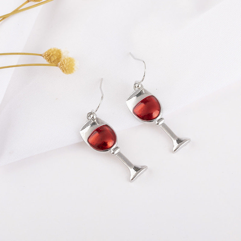 Innovative Wine Cup Party Banquet Wedding Earrings - chicyea