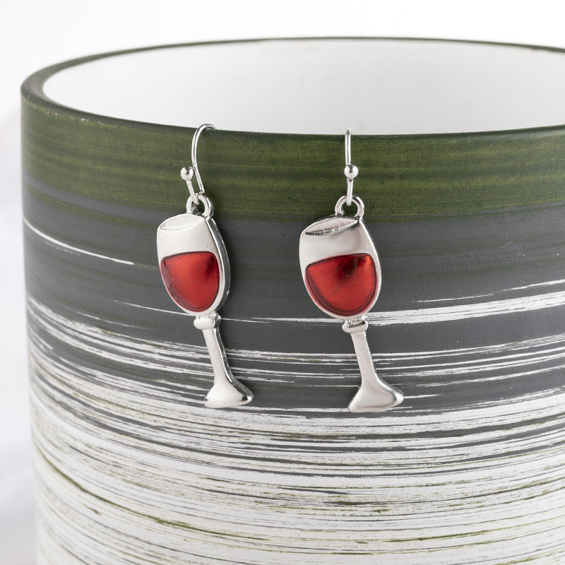 Innovative Wine Cup Party Banquet Wedding Earrings - chicyea