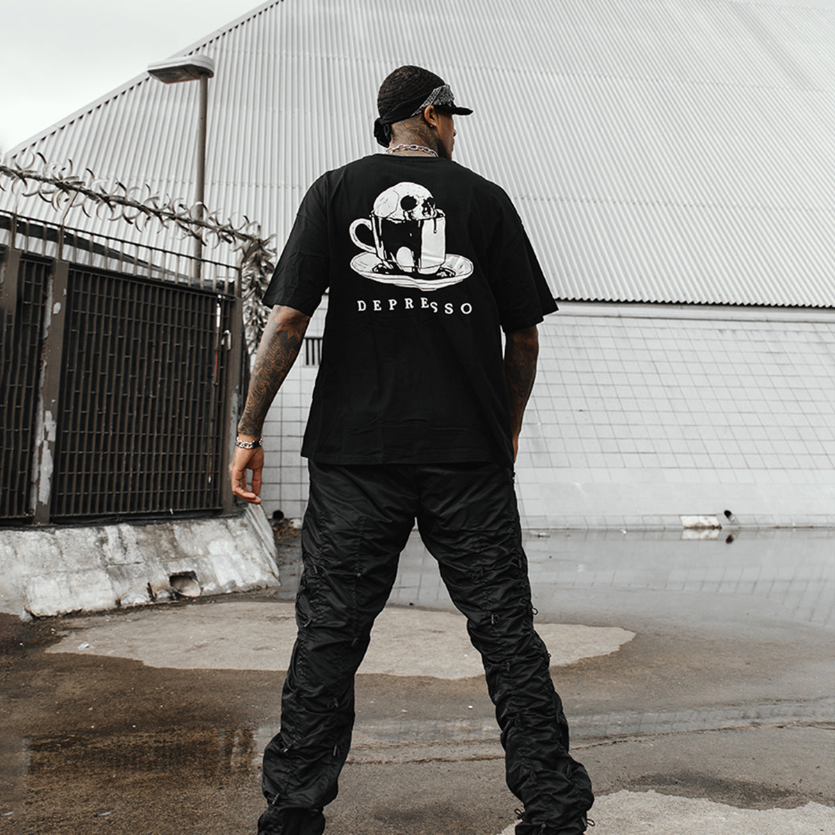 Uprandy Depresso Skull Print T-Shirt - chicyea