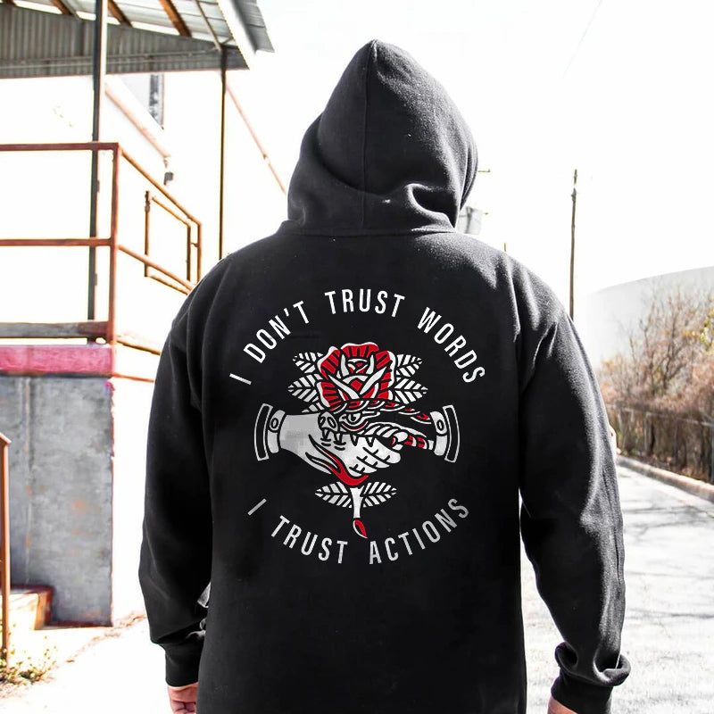 Uprandy I Trust Actions Printed Men Plus Hoodie - chicyea