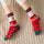 Cute Snowman Santa Claus Christmas Cartoon Print Cotton Socks - chicyea