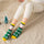 Cute Snowman Santa Claus Christmas Cartoon Print Cotton Socks - chicyea