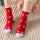 Cute Snowman Santa Claus Christmas Cartoon Print Cotton Socks - chicyea