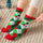 Cute Snowman Santa Claus Christmas Cartoon Print Cotton Socks - chicyea