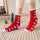 Cute Snowman Santa Claus Christmas Cartoon Print Cotton Socks - chicyea