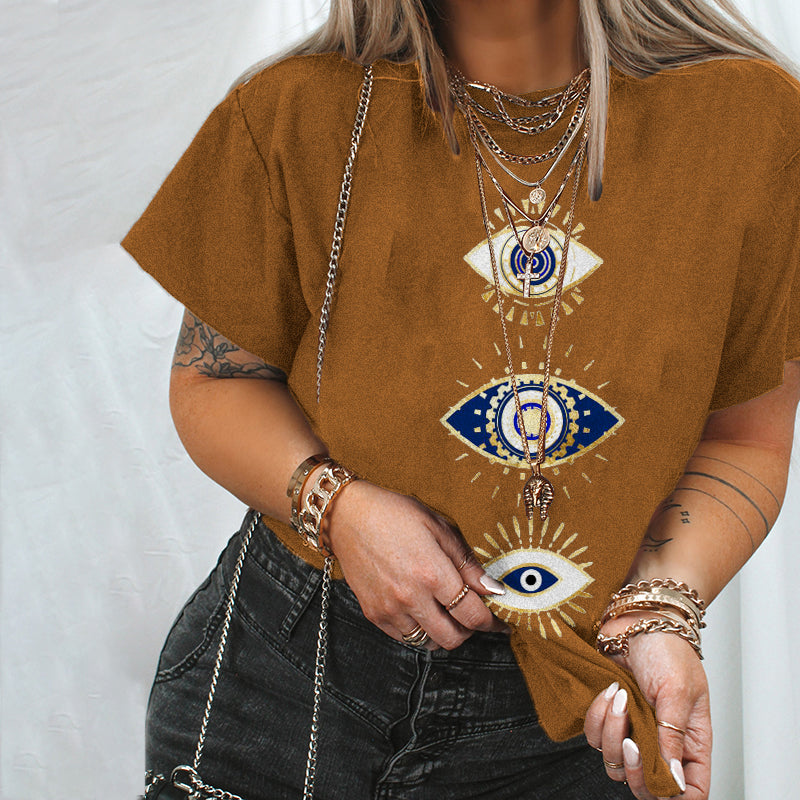 Neojana Evil Eyes Casual Fashion Women T-Shirt - chicyea