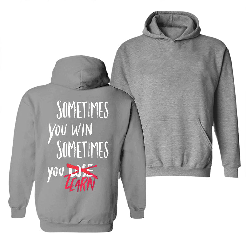 Uprandy Sometimes You Win Sometimes You Learn Print Men Casual Hoodie - chicyea