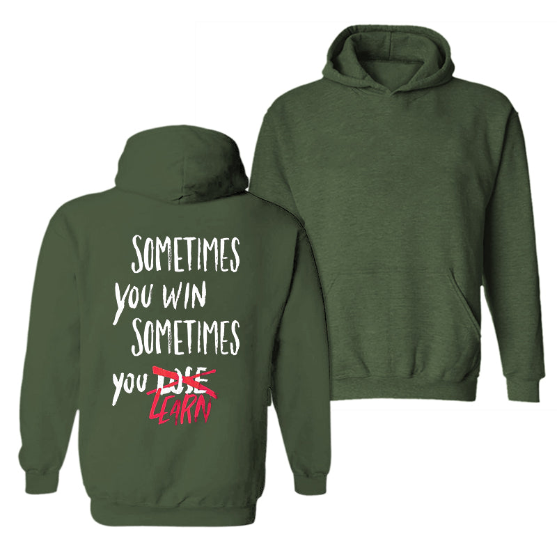 Uprandy Sometimes You Win Sometimes You Learn Print Men Casual Hoodie - chicyea