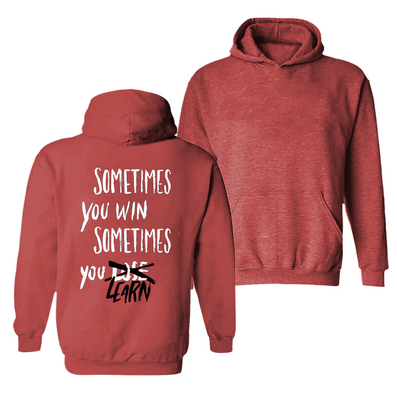 Uprandy Sometimes You Win Sometimes You Learn Print Men Casual Hoodie - chicyea
