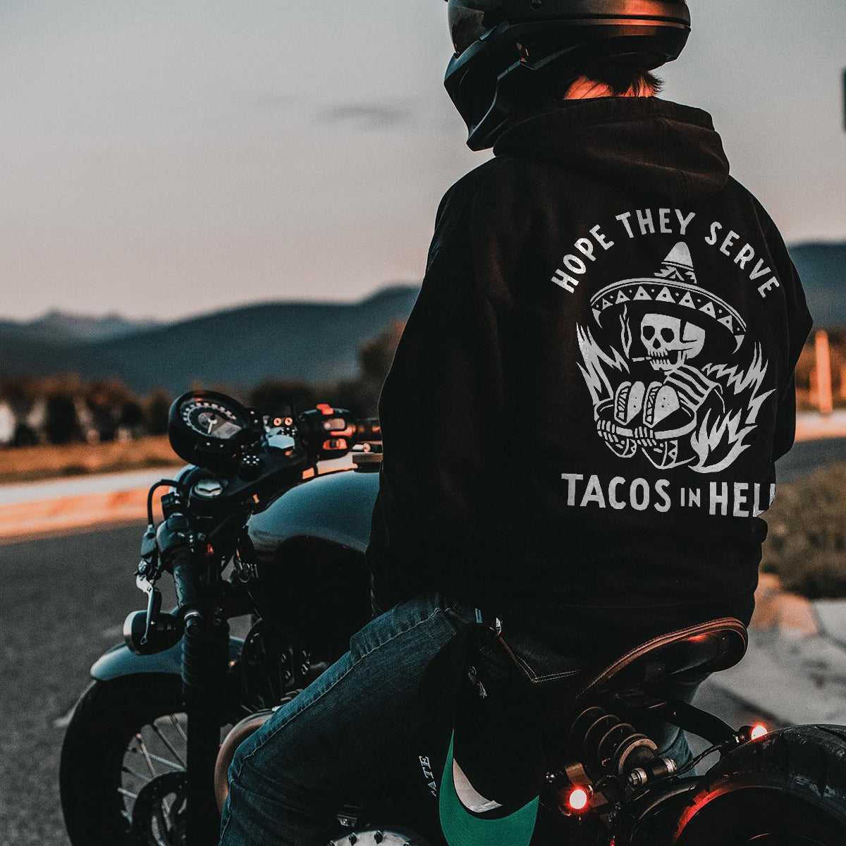 Cloeinc Hope They Serve Tacos In Hell Men Hoodie - chicyea