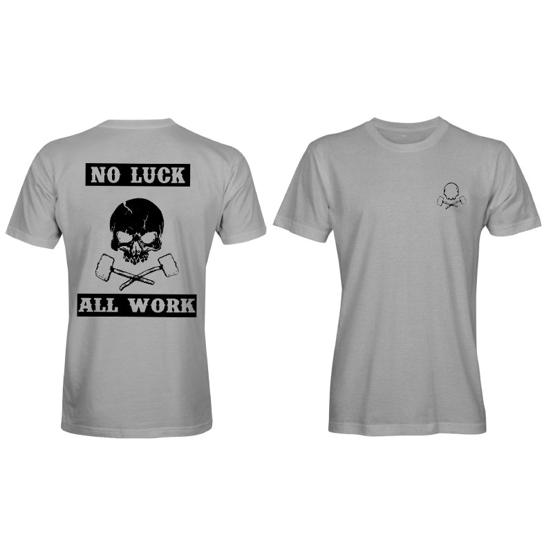 Livereid No Luck Skull Print Short Sleeve T-Shirt - chicyea