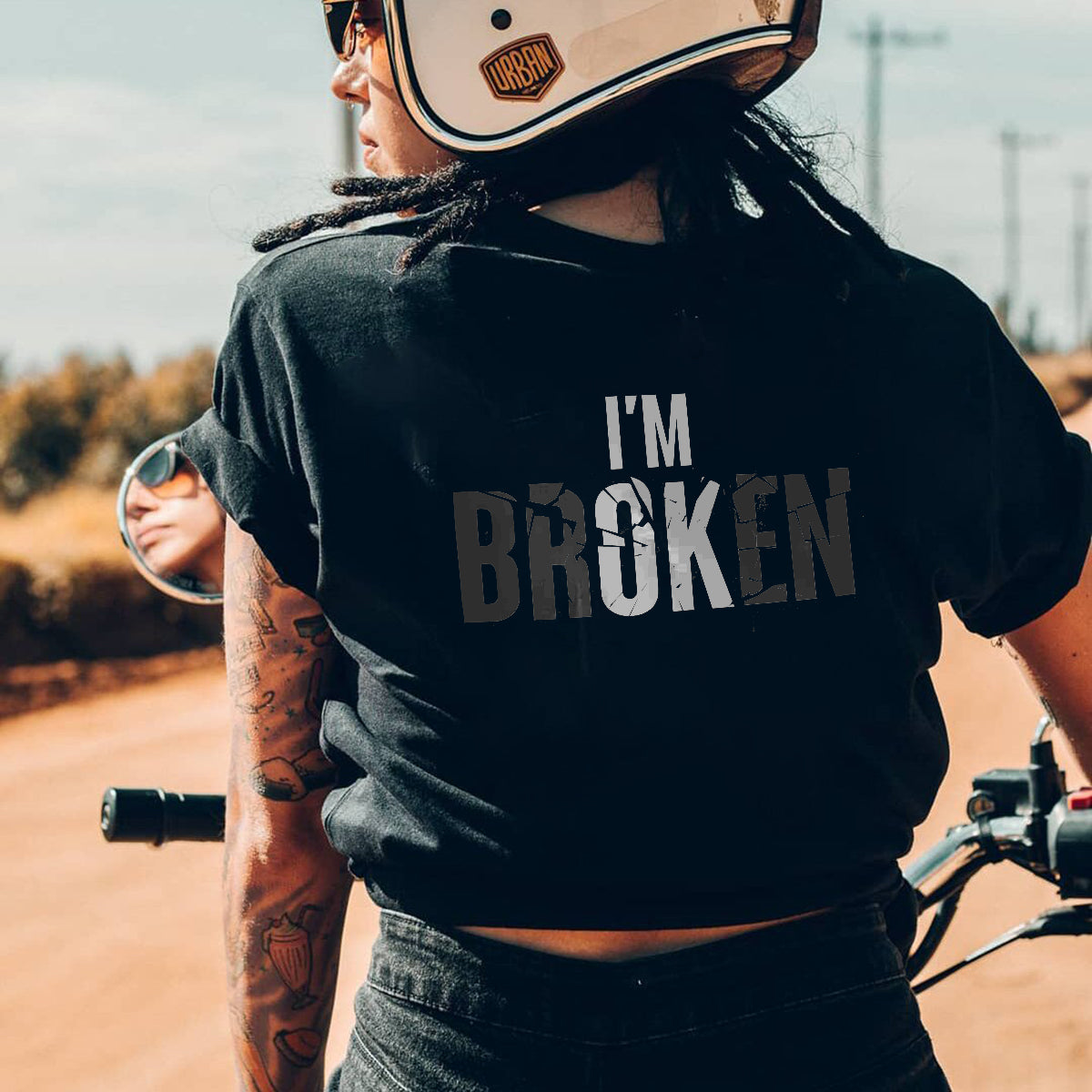 I'M Broken Slogan Women T-Shirt - chicyea