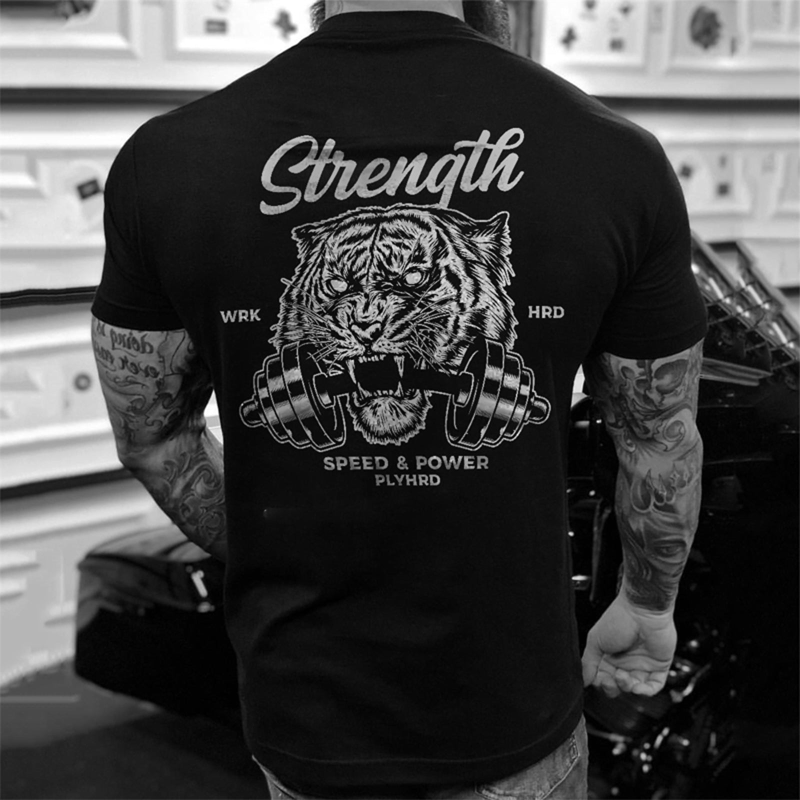Livereid Tiger Printed Fitness T-Shirt - chicyea
