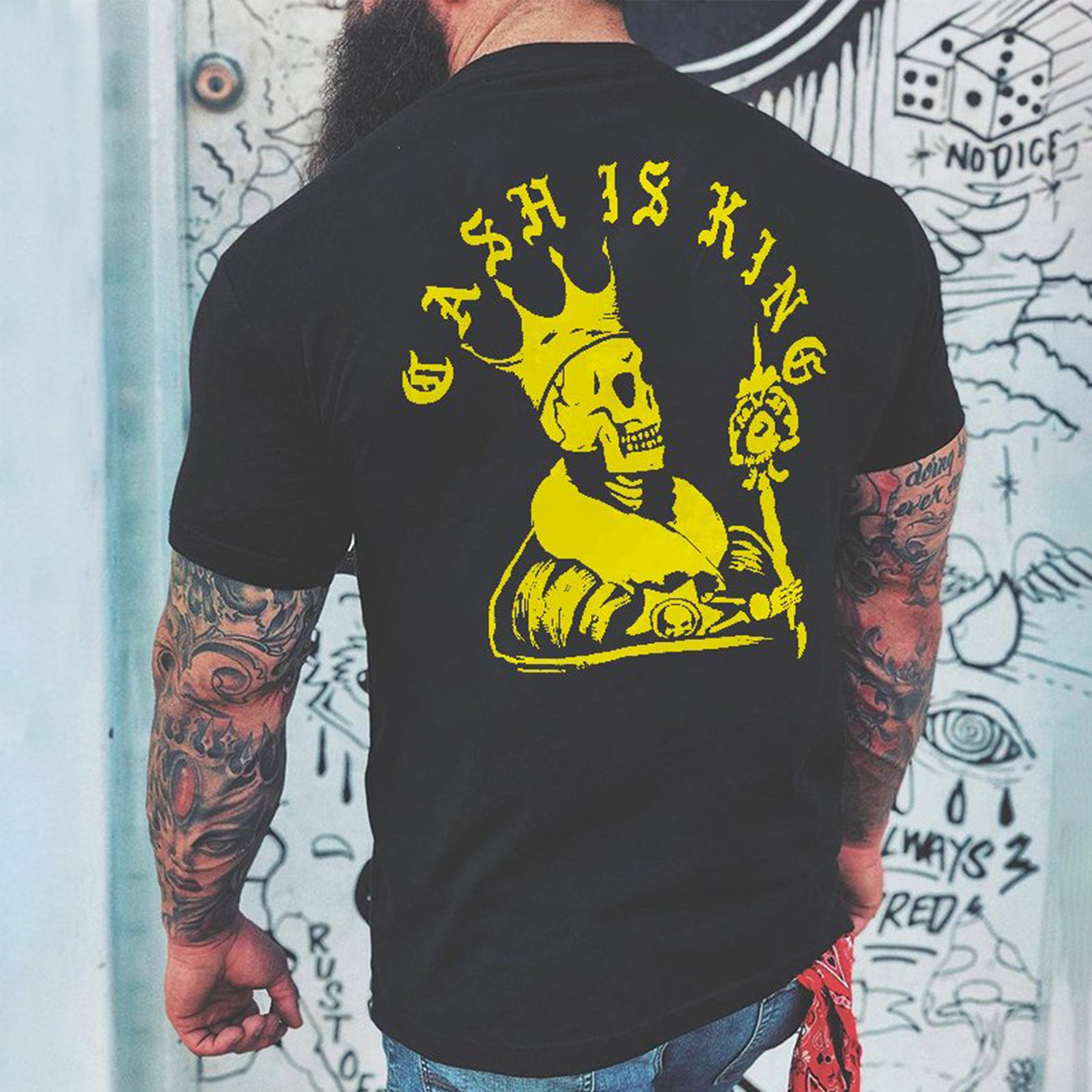 Livereid Cash Is King Crown Skull Men T Shirt - chicyea