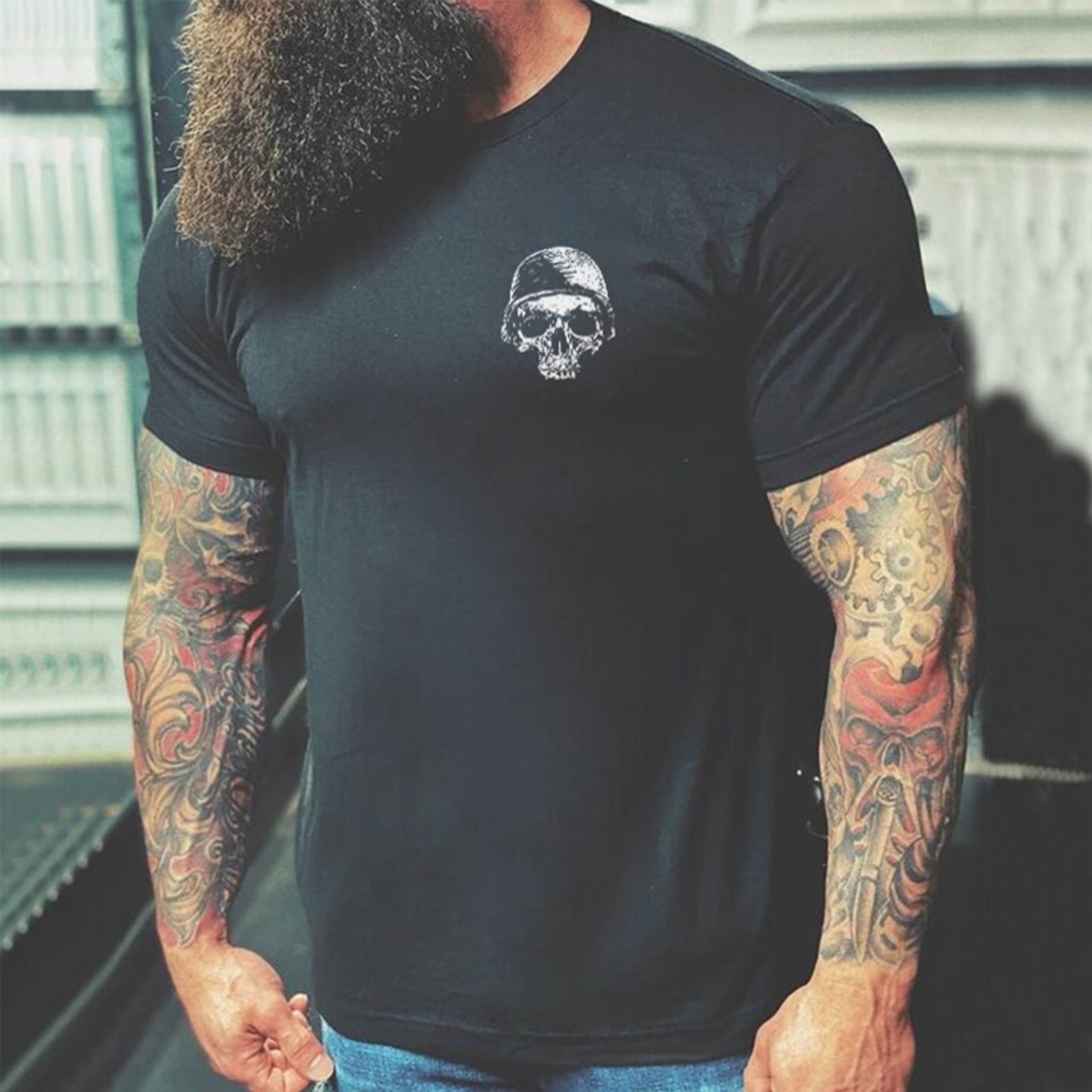 Livereid Vintage Skull Printed Designer T-Shirt - chicyea