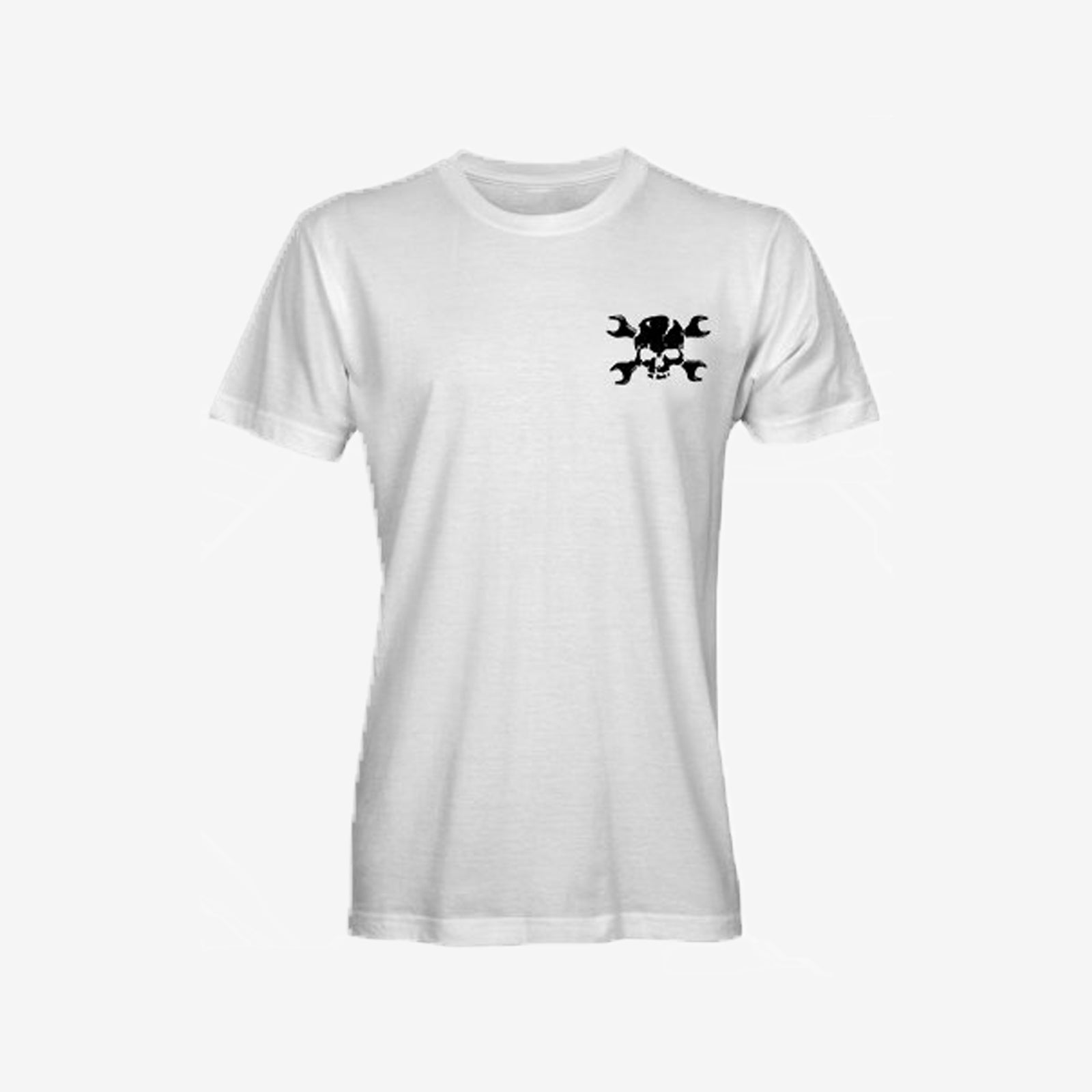 Livereid Black Skull Wrench Crewneck Printed T-Shirt - chicyea