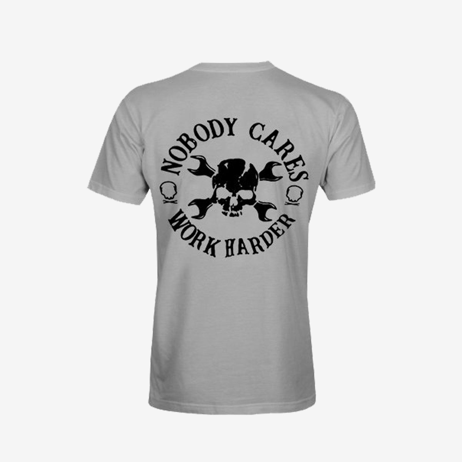 Livereid Black Skull Wrench Crewneck Printed T-Shirt - chicyea