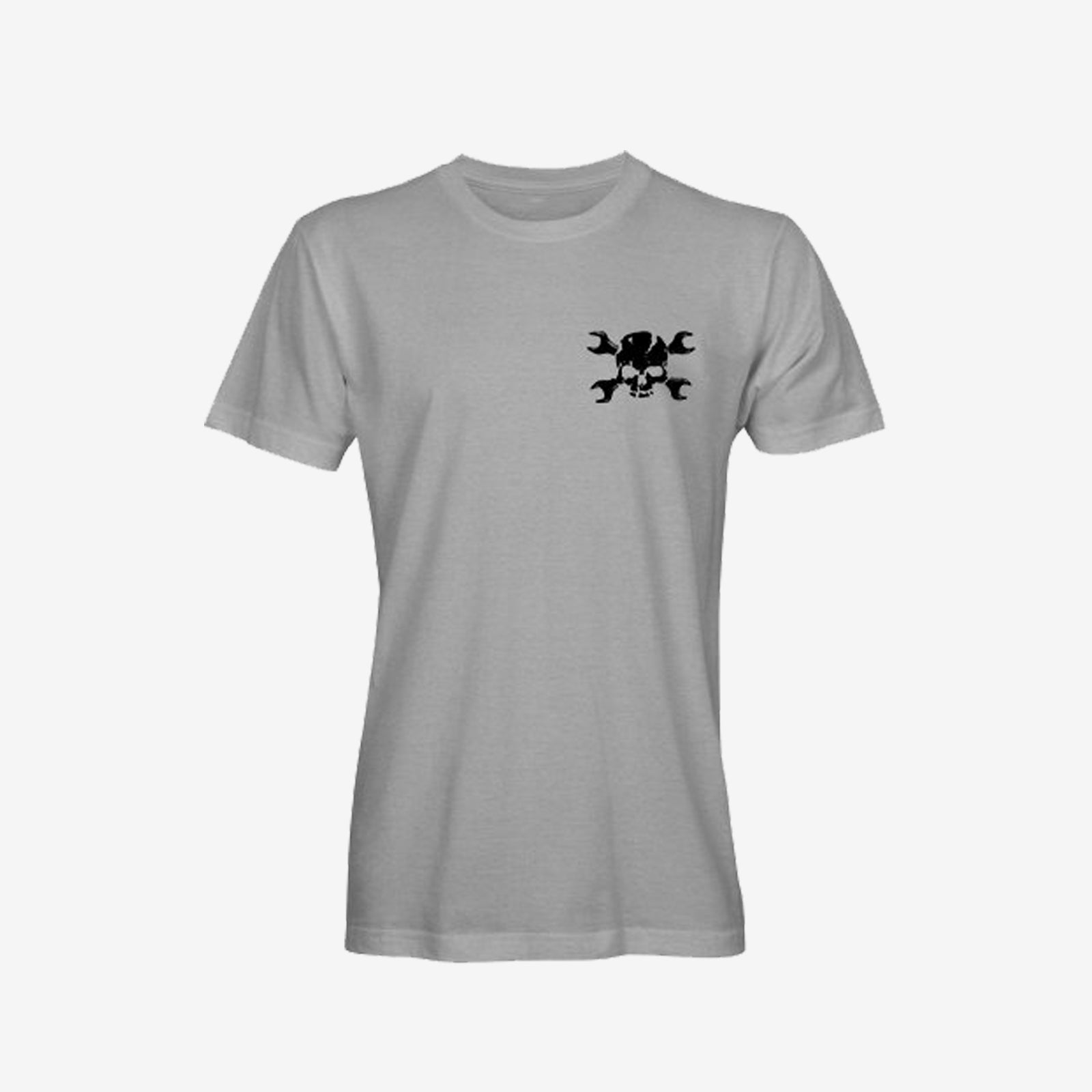 Livereid Black Skull Wrench Crewneck Printed T-Shirt - chicyea