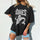 Minnieskull Aries Skull Print Comfortable T-Shirt - chicyea