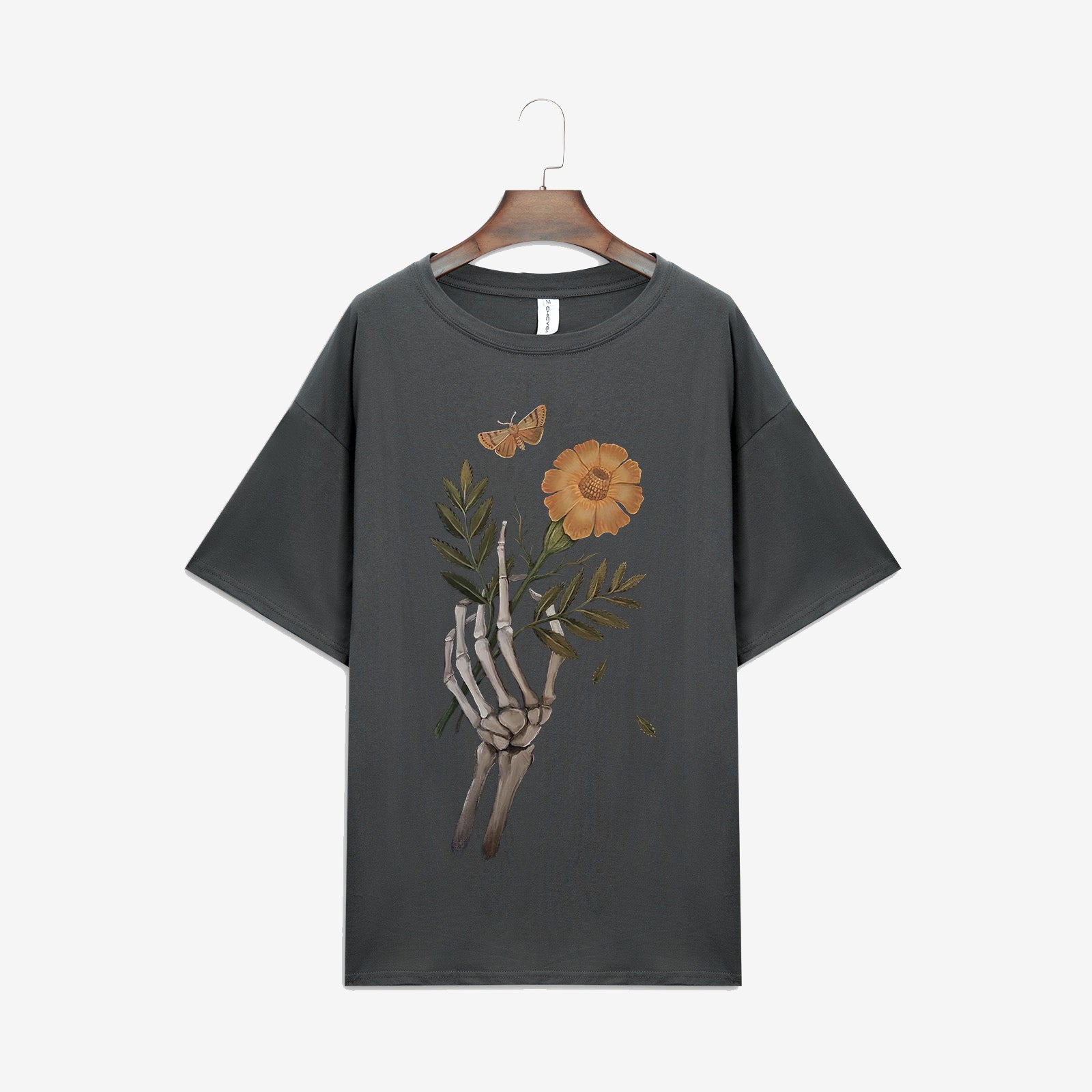 Minnieskull Designer Flower Butterfly Print Tshirt - chicyea