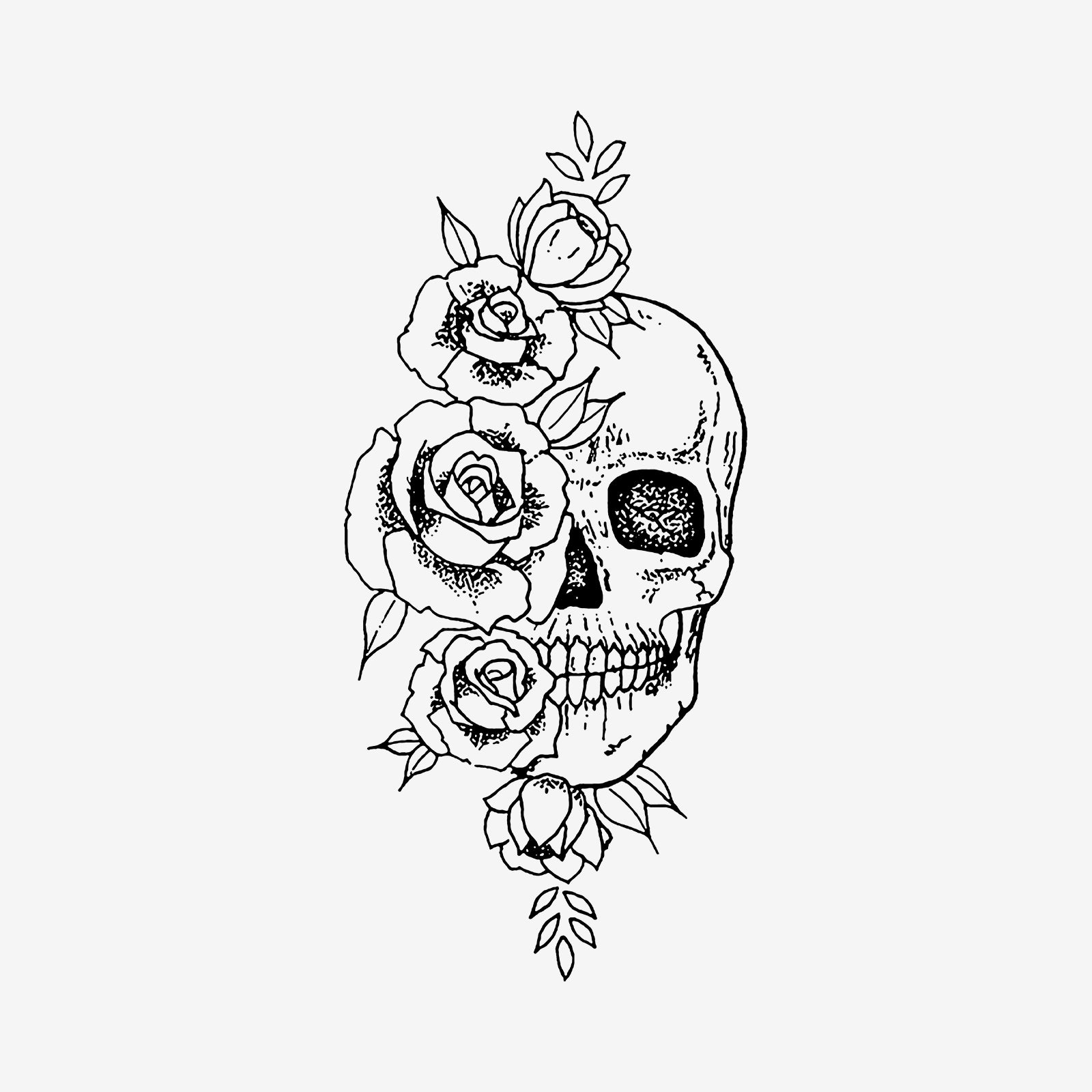 Minnieskull Vintage Skull Floral Print Sweatshirt - chicyea