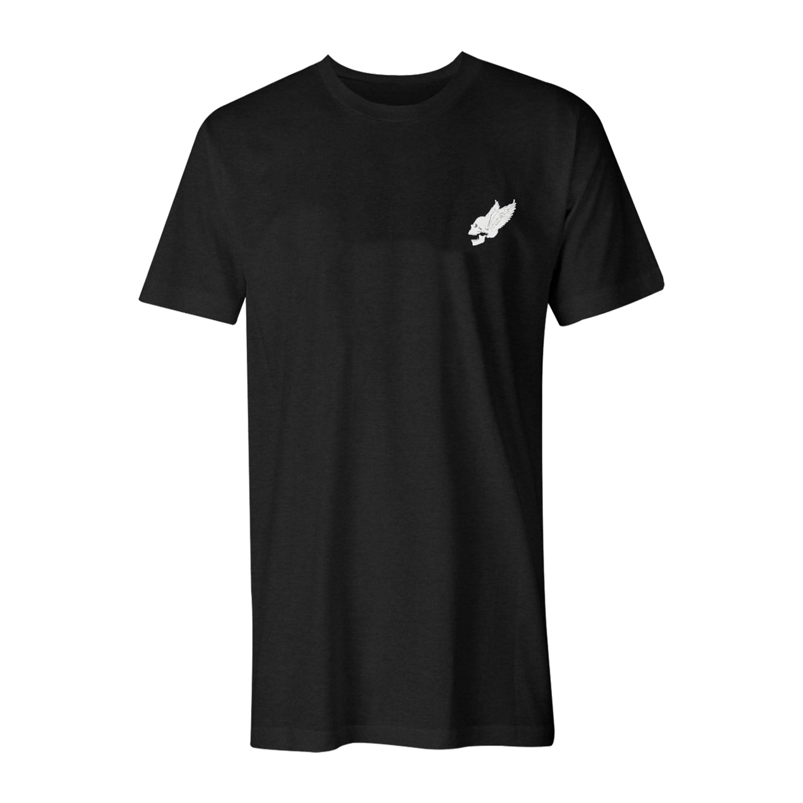 Livereid Black Men Vintage Wings Skull Print T-Shirt - chicyea