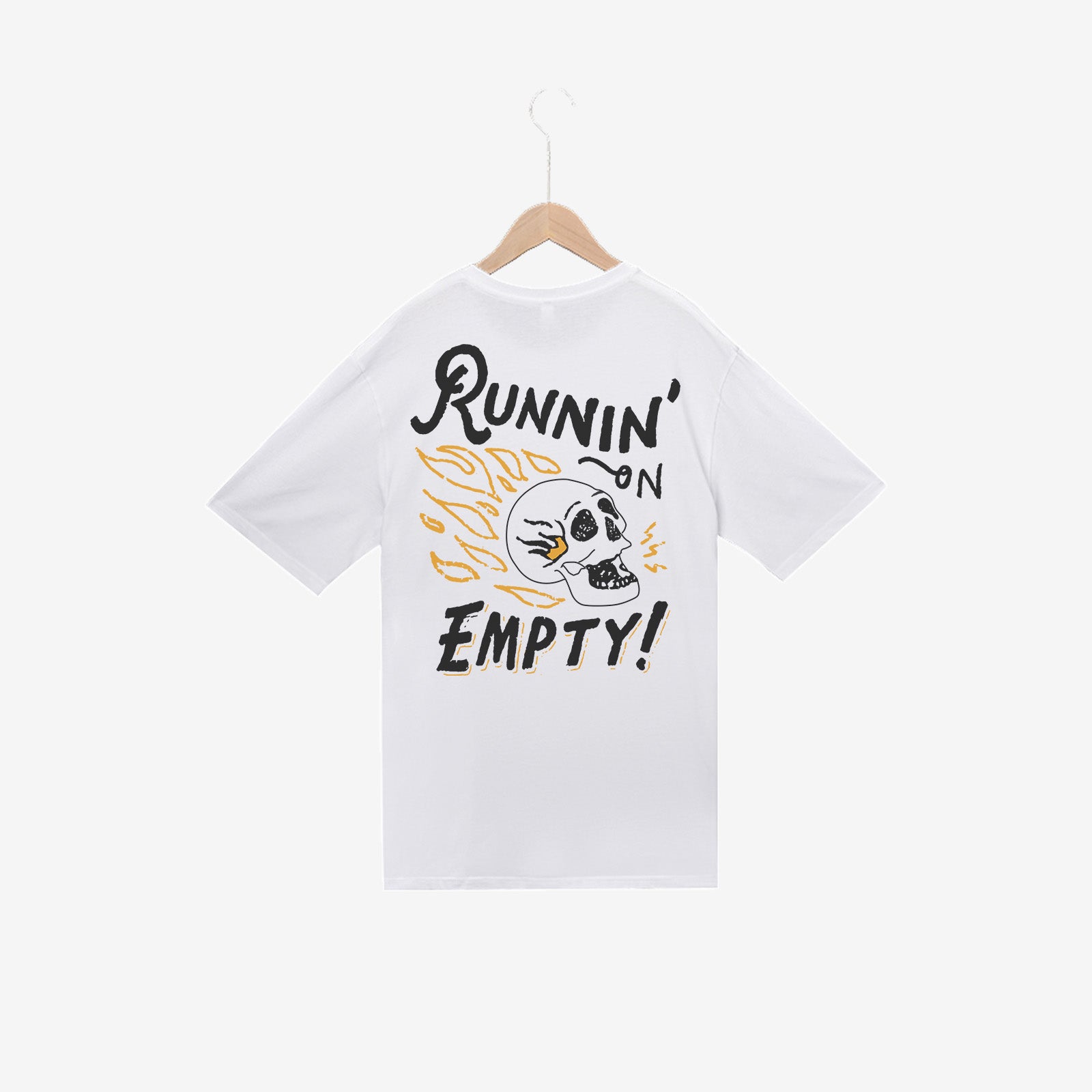Uprandy Running On Empty Skull Print Men T-Shirt - chicyea