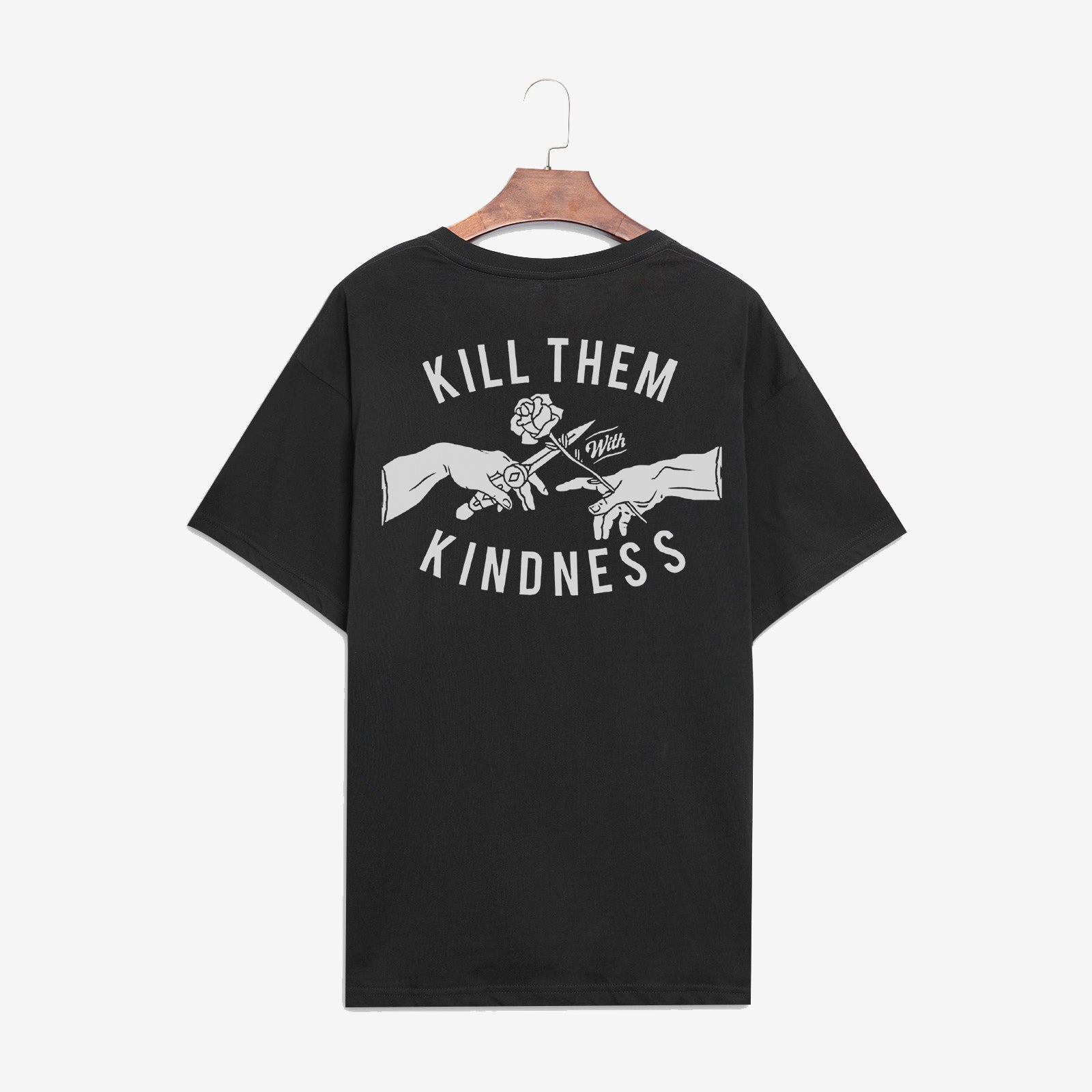 Minnieskull Kill Them Kindness Printed Black T-Shirt - chicyea