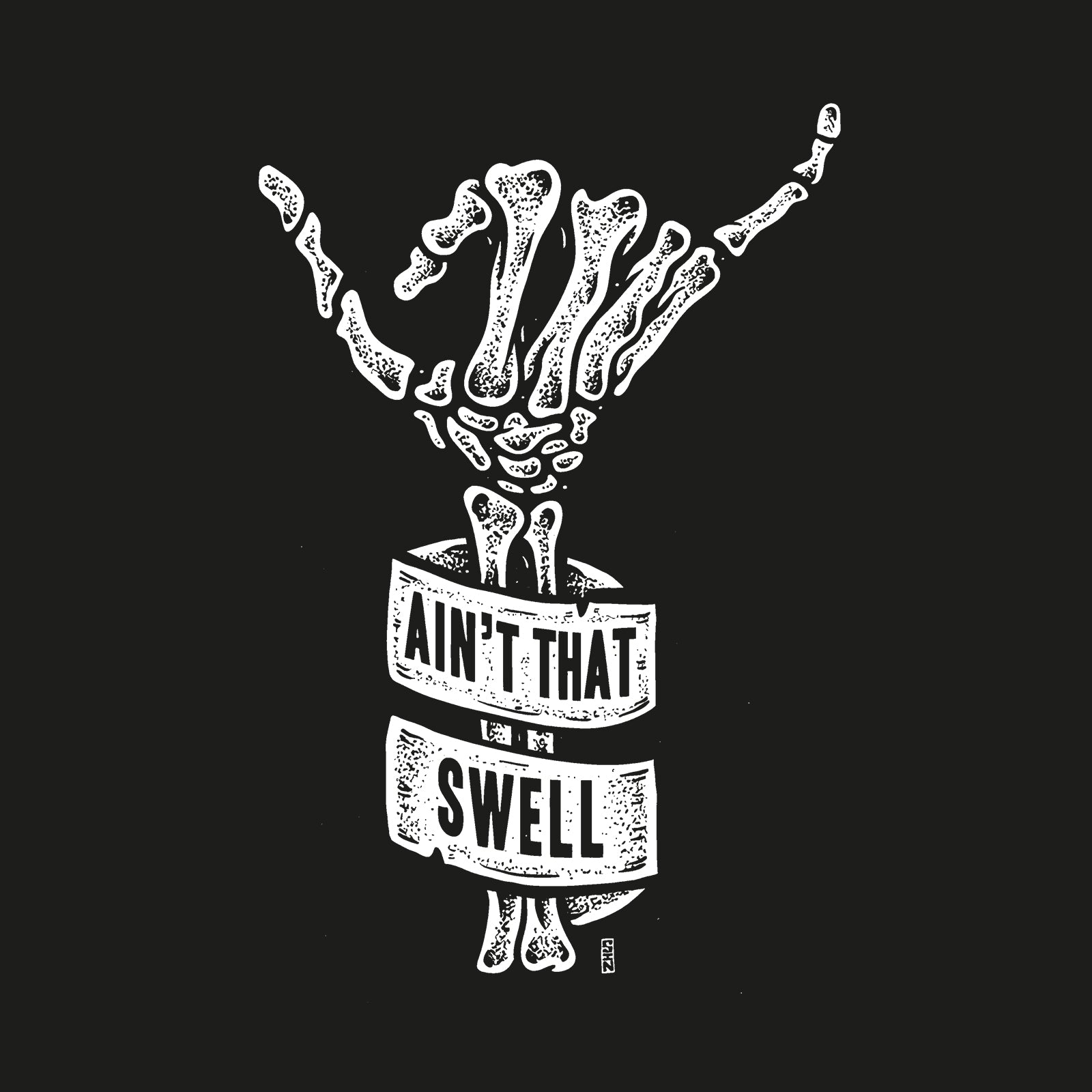 Minnieskull Ain'T That Swell Skull Hand Print Women T-Shirt - chicyea