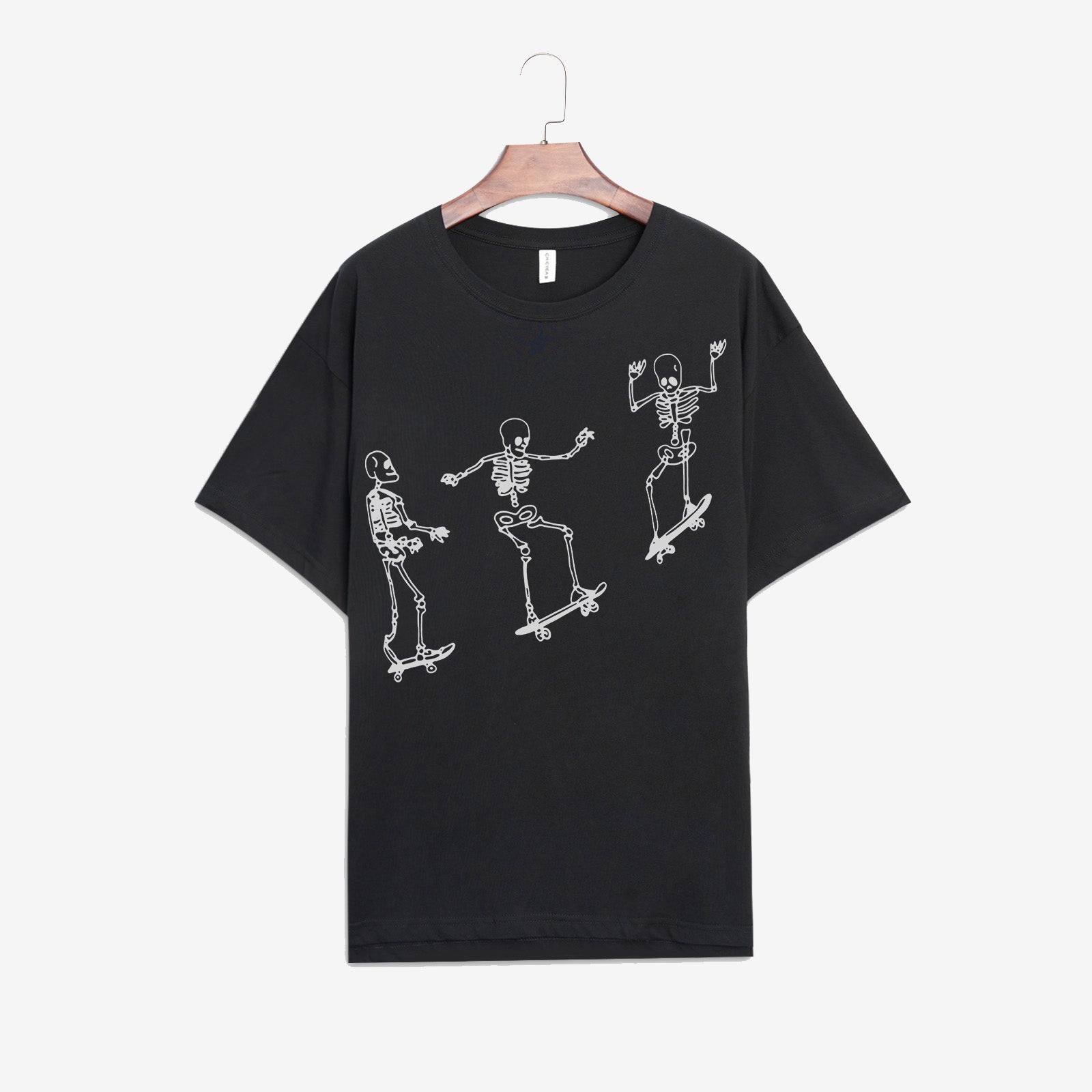 Minnieskull Fashion Art Skeleton Printed T-Shirt - chicyea