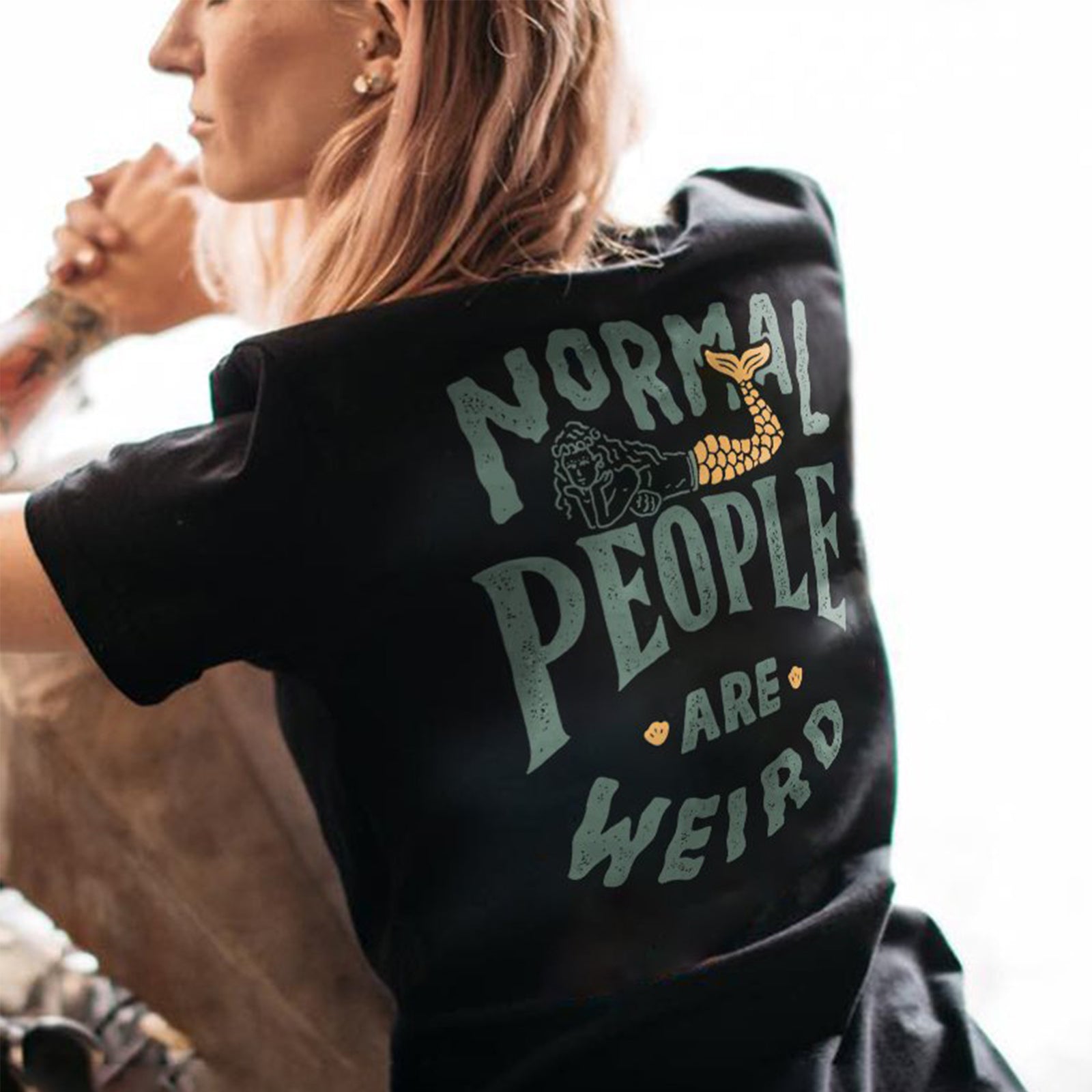 Minnieskull Normal People Are Weird Mermaid T-Shirt - chicyea