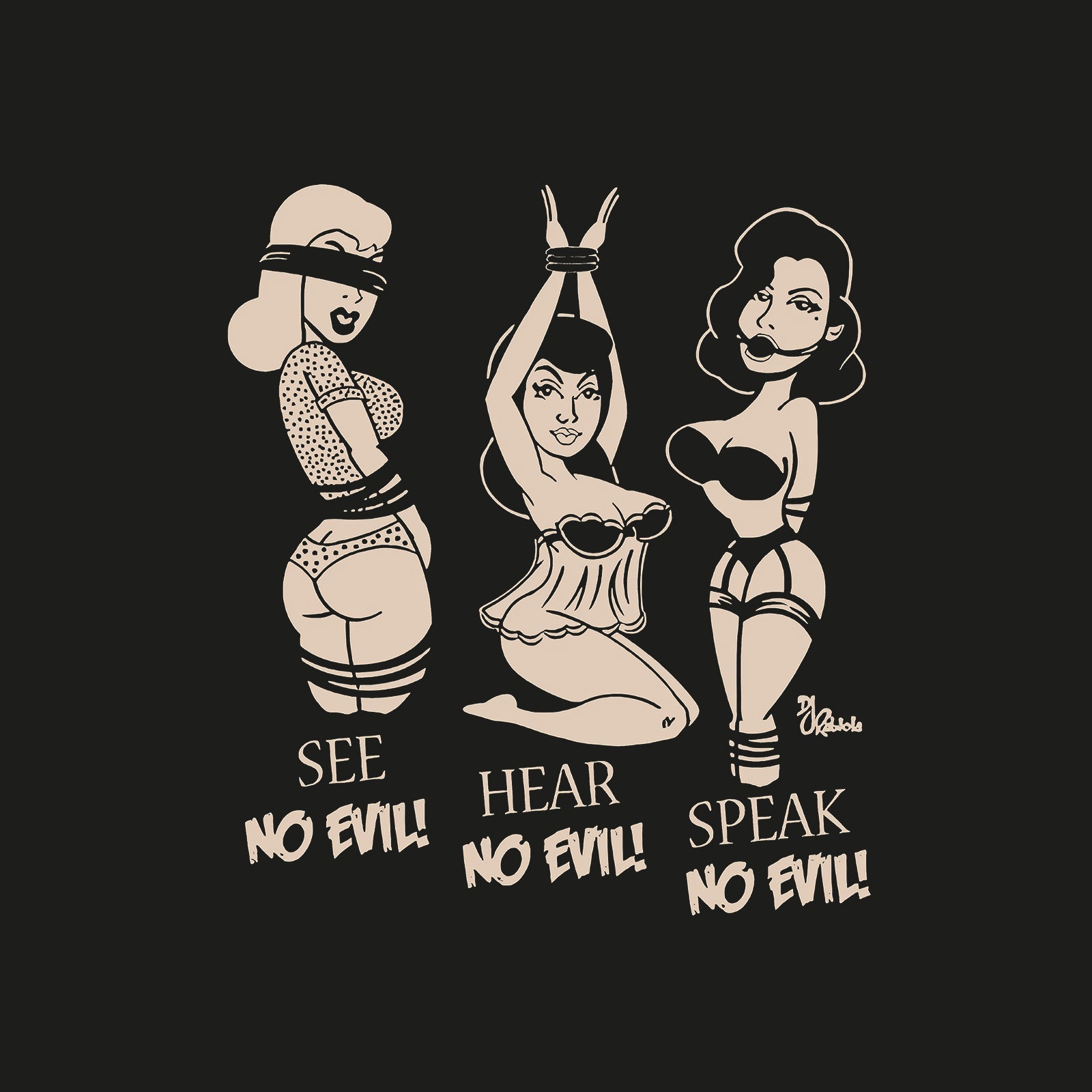 Minnieskull Designer Speak No Evil T-Shirt - chicyea