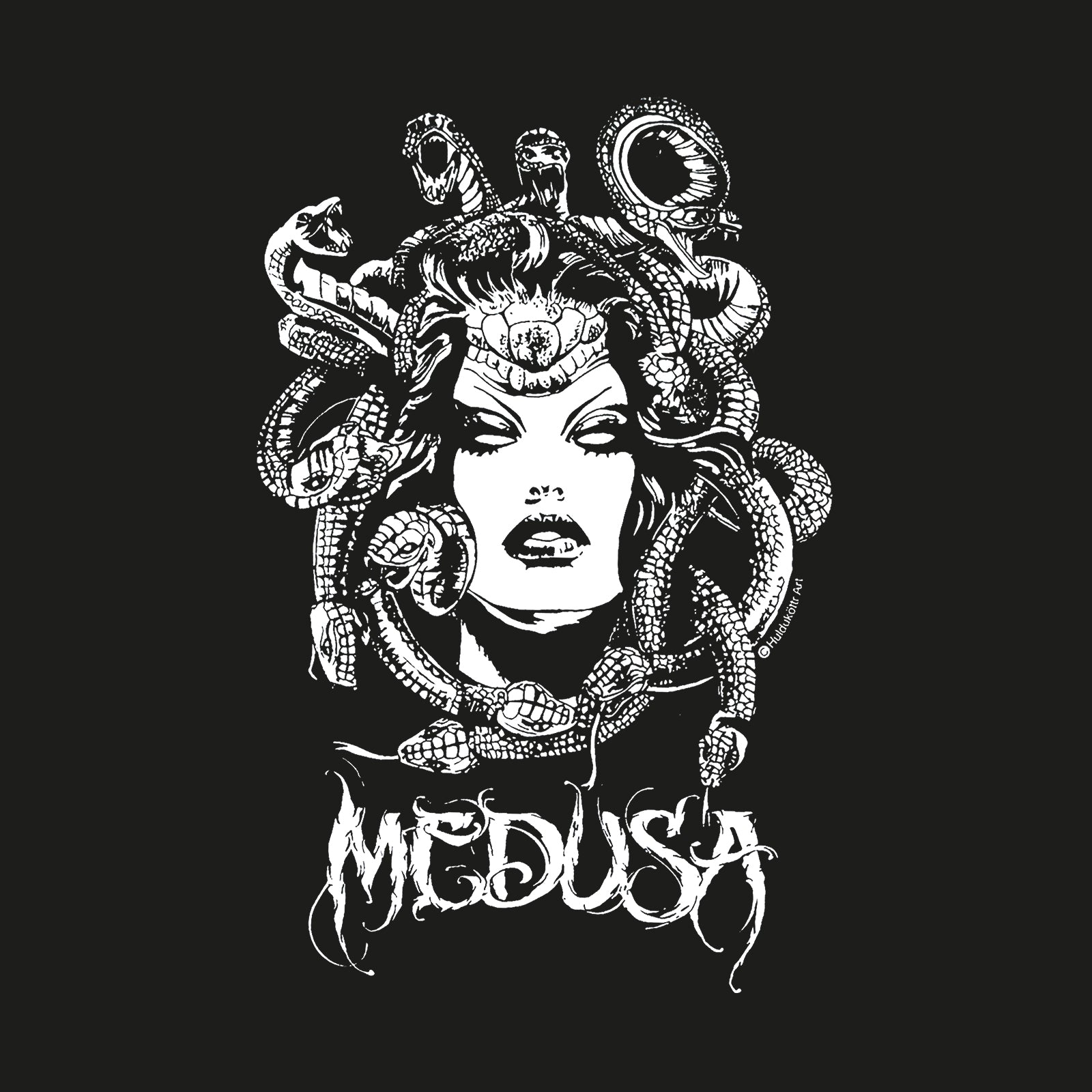 Minnieskull Medusa Printed Kangaroo Pocket Hoodie - chicyea