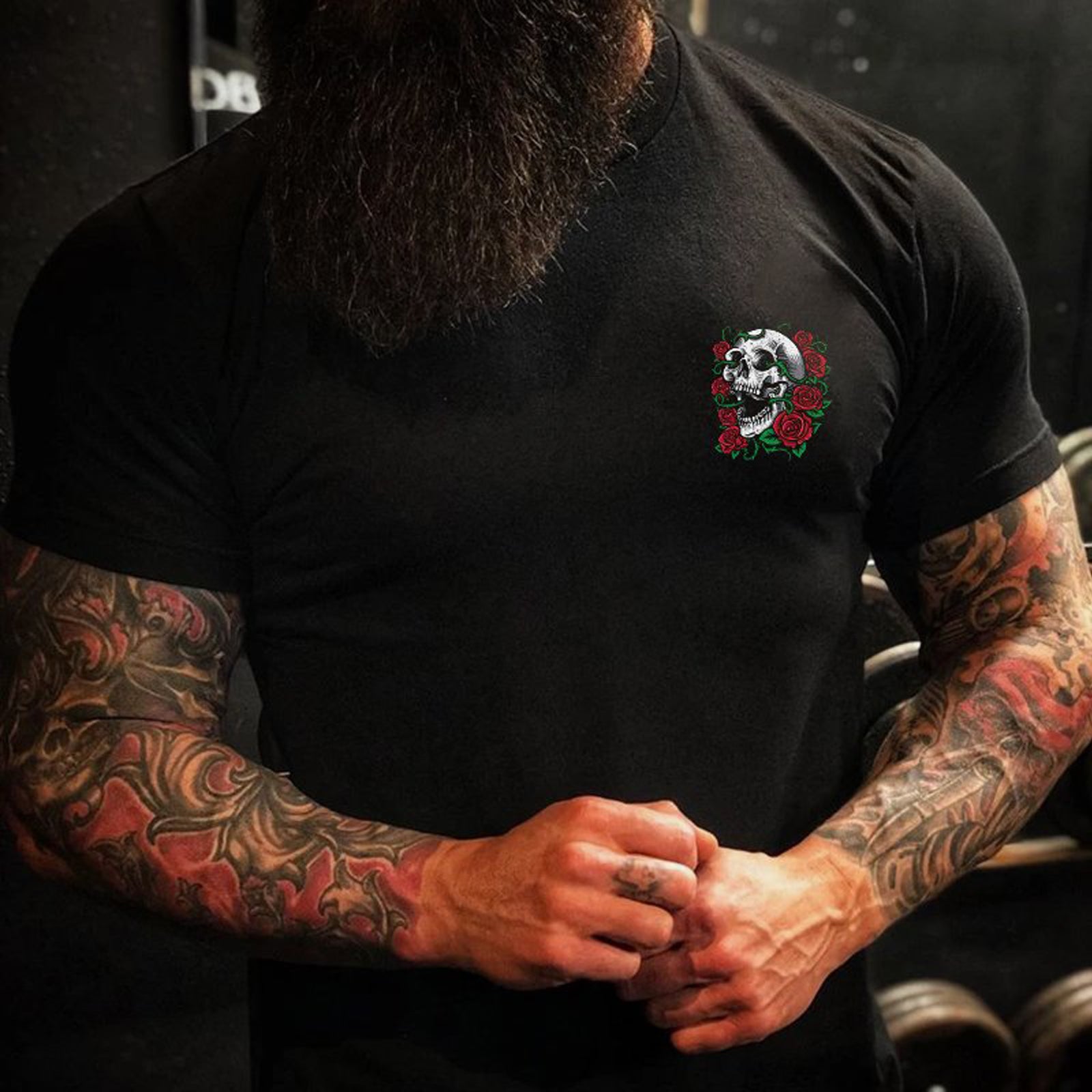 Livereid Designer Red Rose Skull Print Plus T-Shirt - chicyea