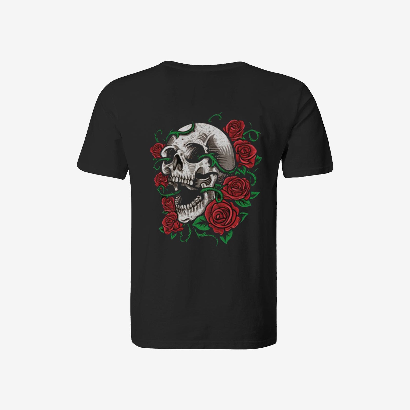 Livereid Designer Red Rose Skull Print Plus T-Shirt - chicyea