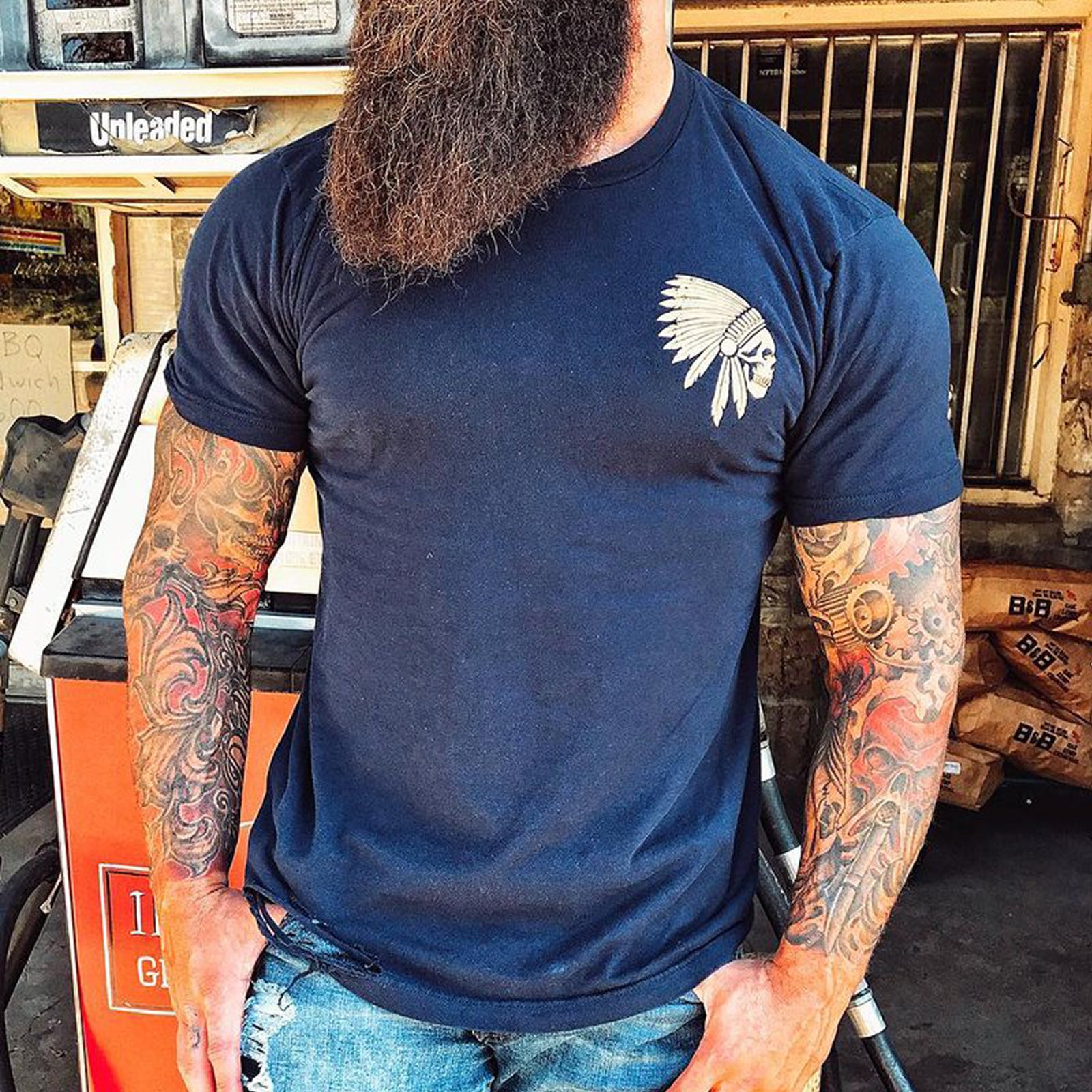 Livereid Mini Skull Print Short Sleeve T-Shirt - chicyea