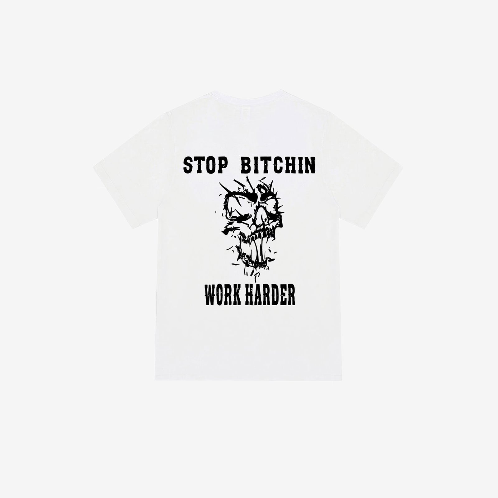 Livereid Black Stop Bitchin Skull Print T-Shirt - chicyea