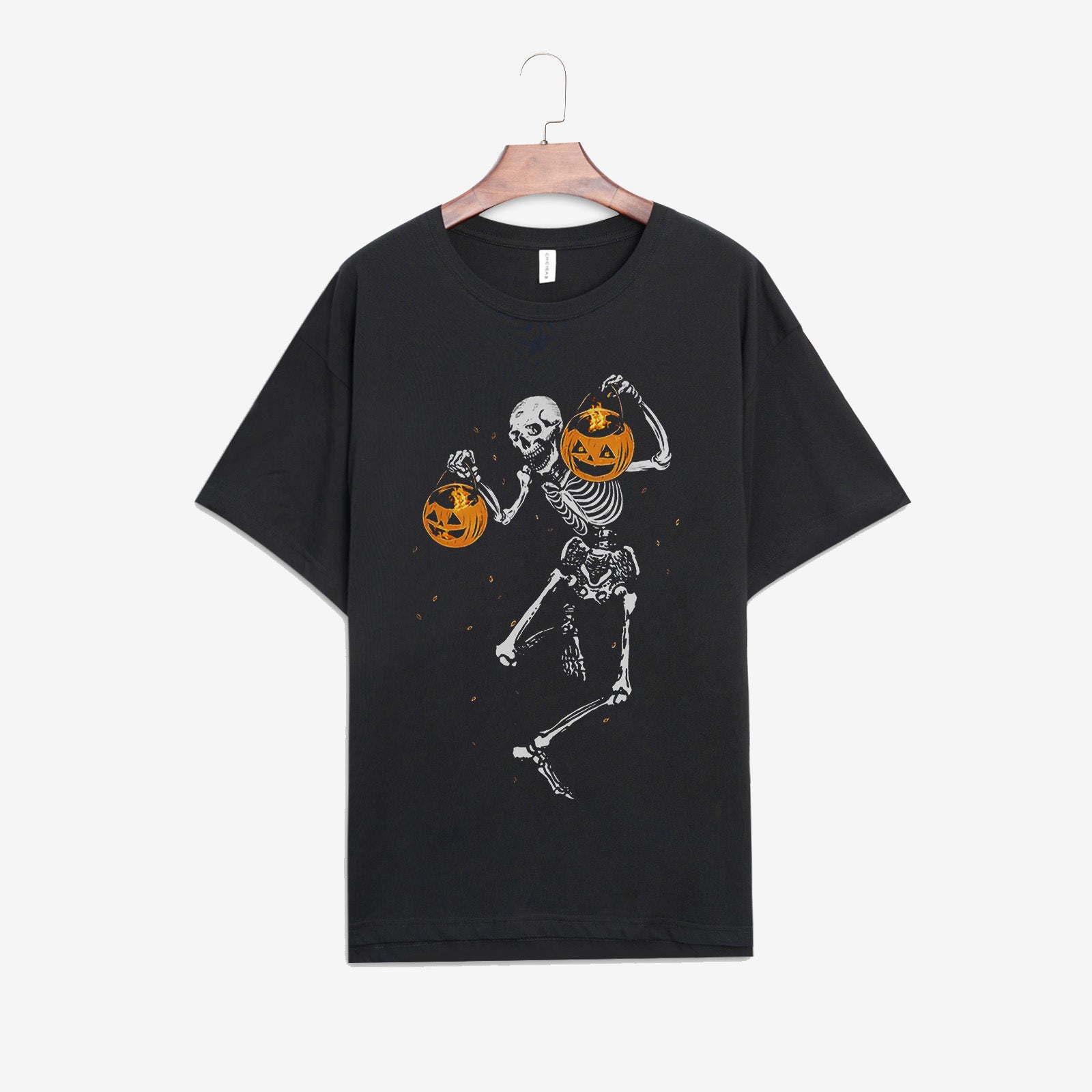 Minnieskull Cool Skull Pumpkin Designer Print T-Shirt - chicyea