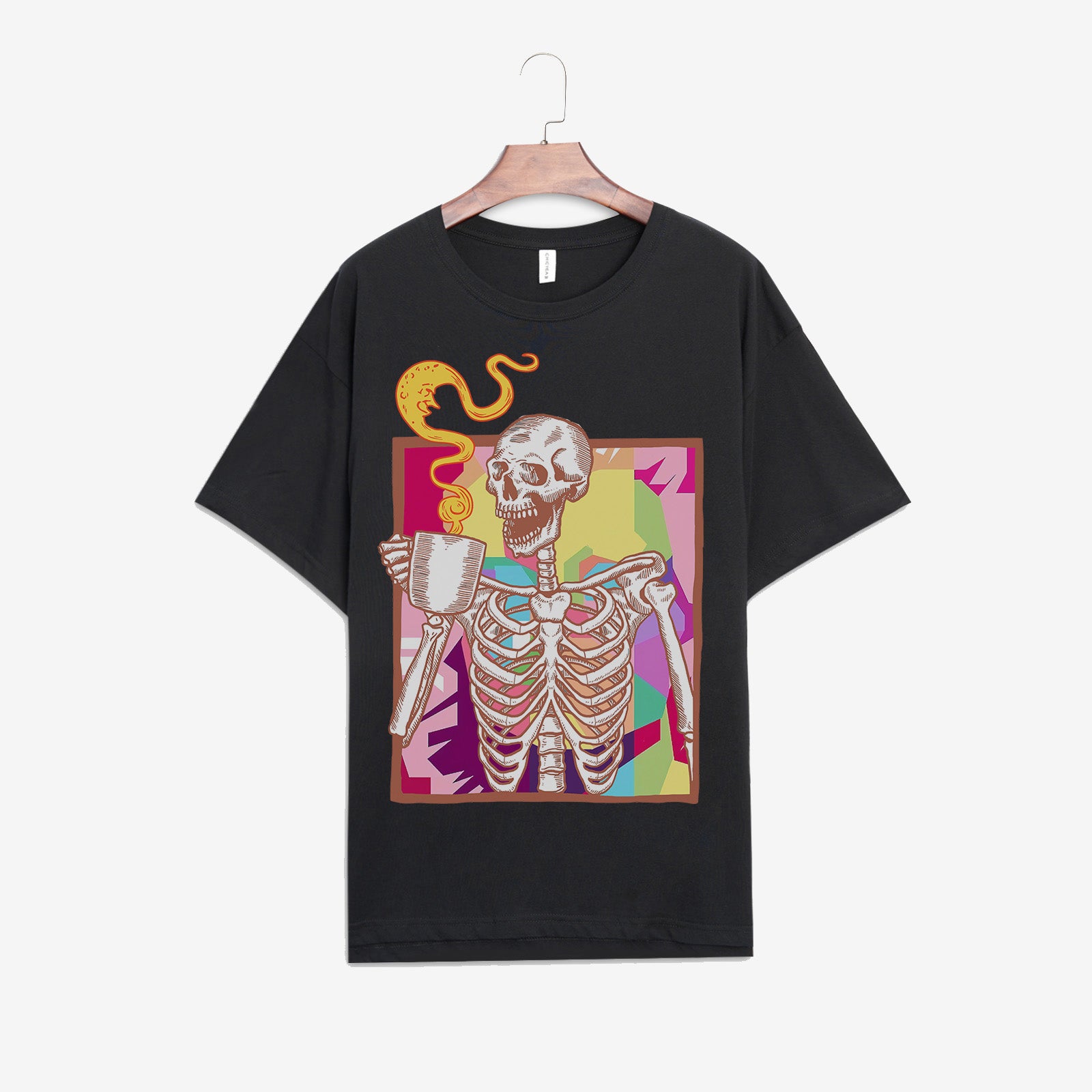 Minnieskull Color Skull Printing Casual T-Shirt - chicyea
