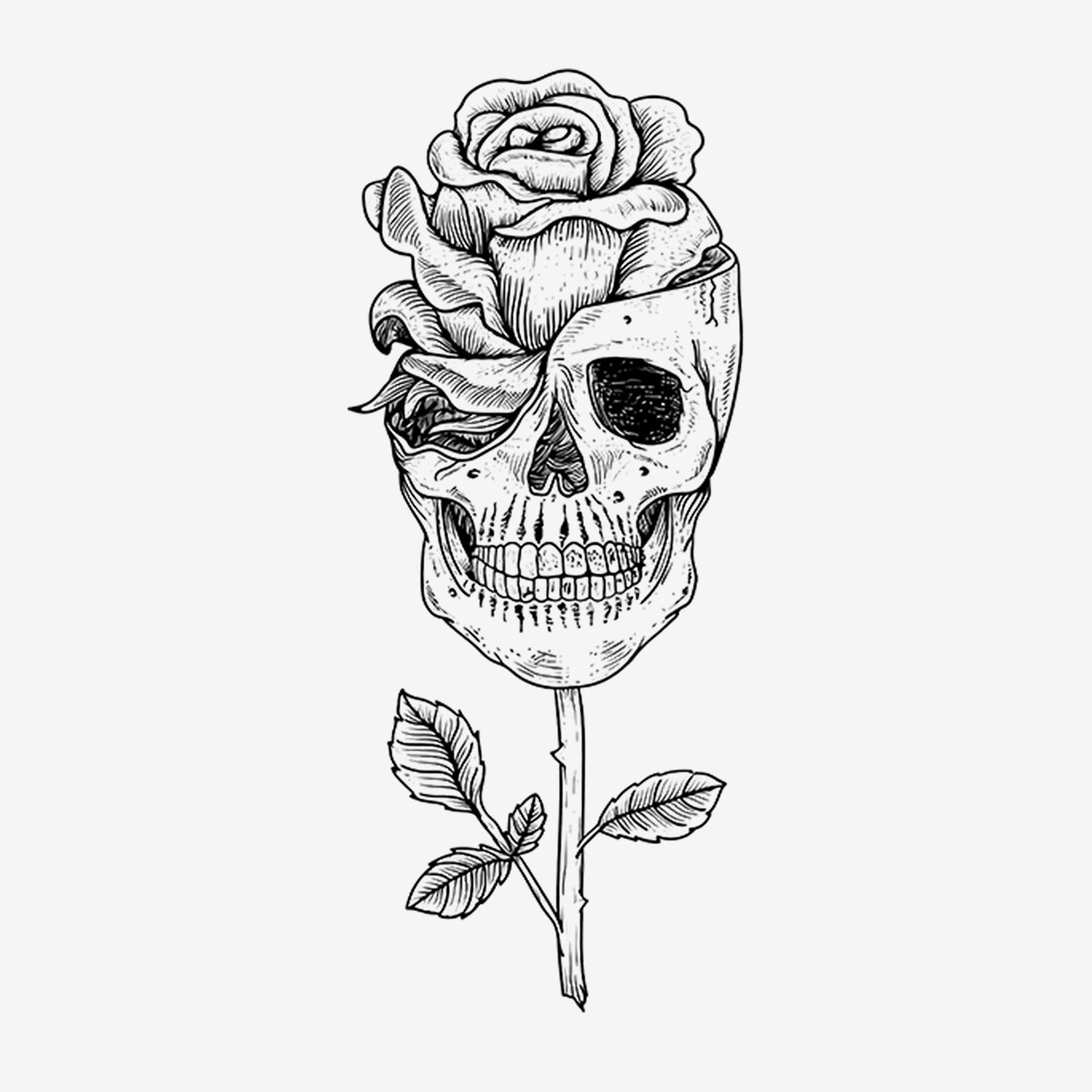 Minnieskull Cool Skull Rose Long Sleeve Sweatshirt - chicyea