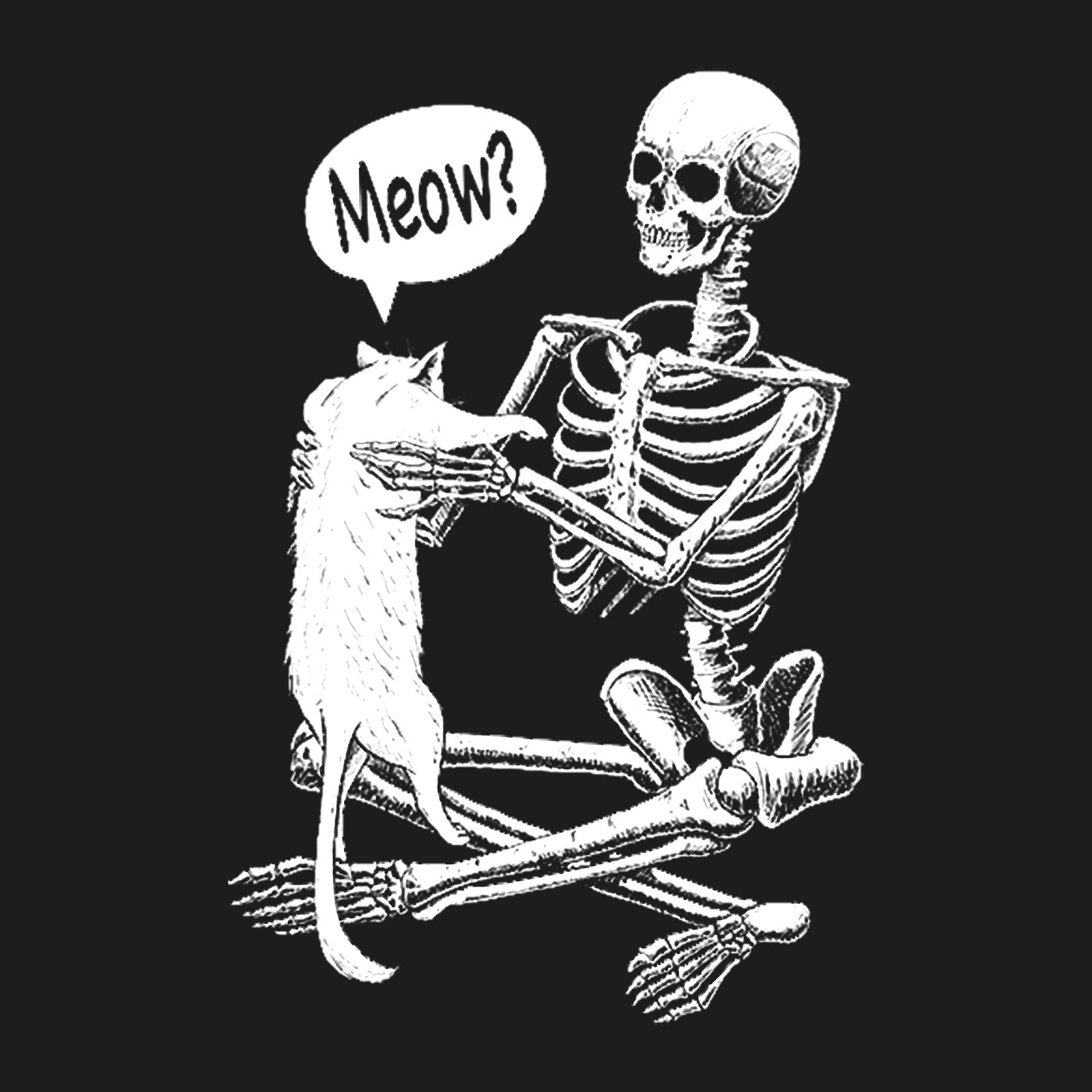 Minnieskull Cool Meow And Skull Printed Designer T-Shirt - chicyea