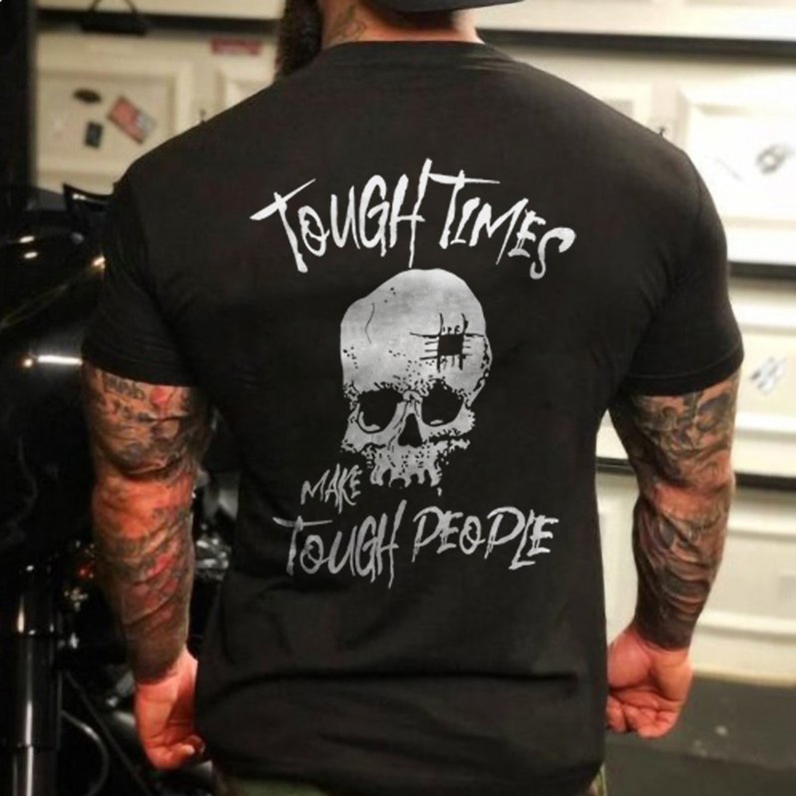 Livereid Black Tough Times Make Tough People T-Shirt - chicyea