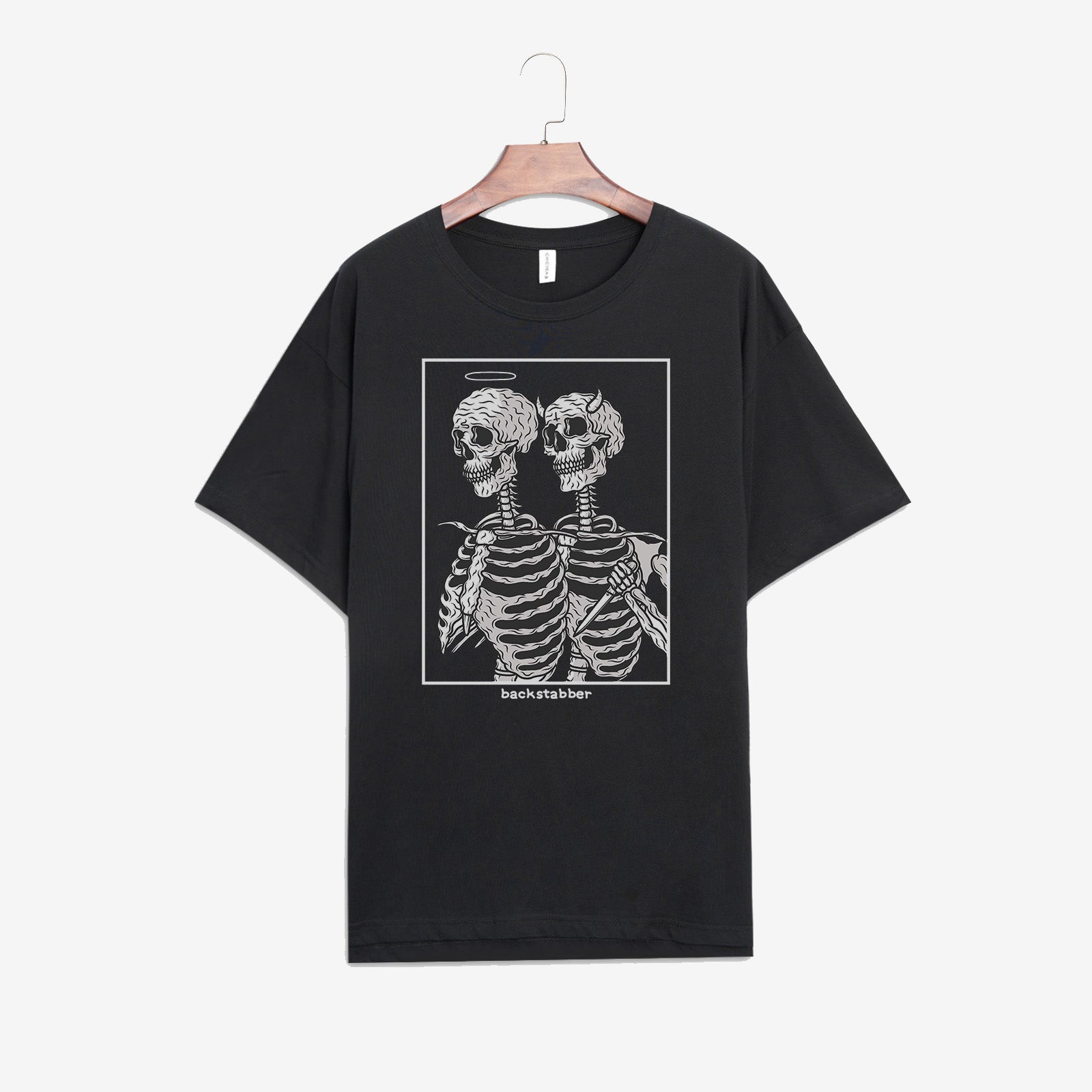 Minnieskull Skulls Printed Black Classic Designer T-Shirt - chicyea