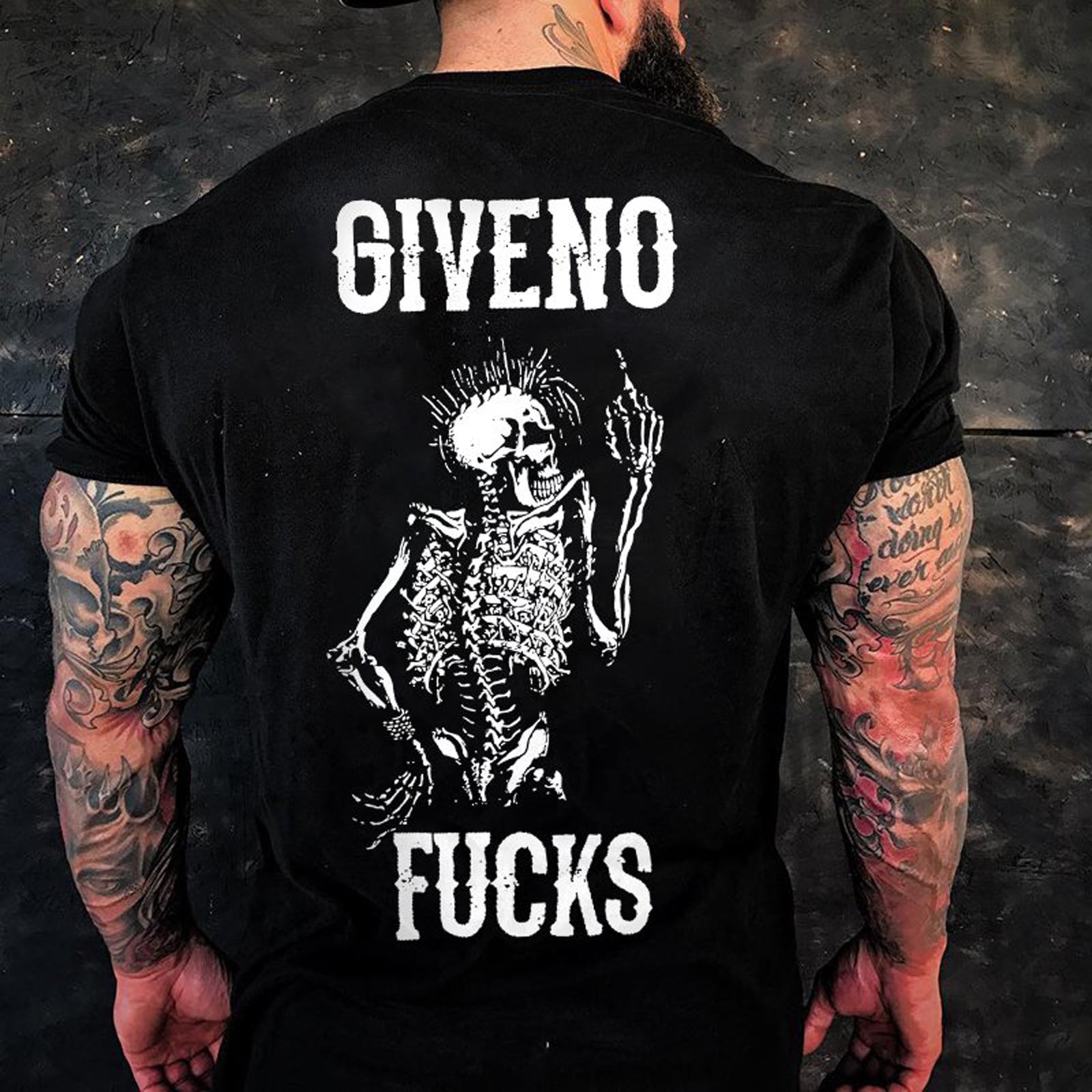 Livereid Black Personalized Graphic Skull T-Shirt - chicyea