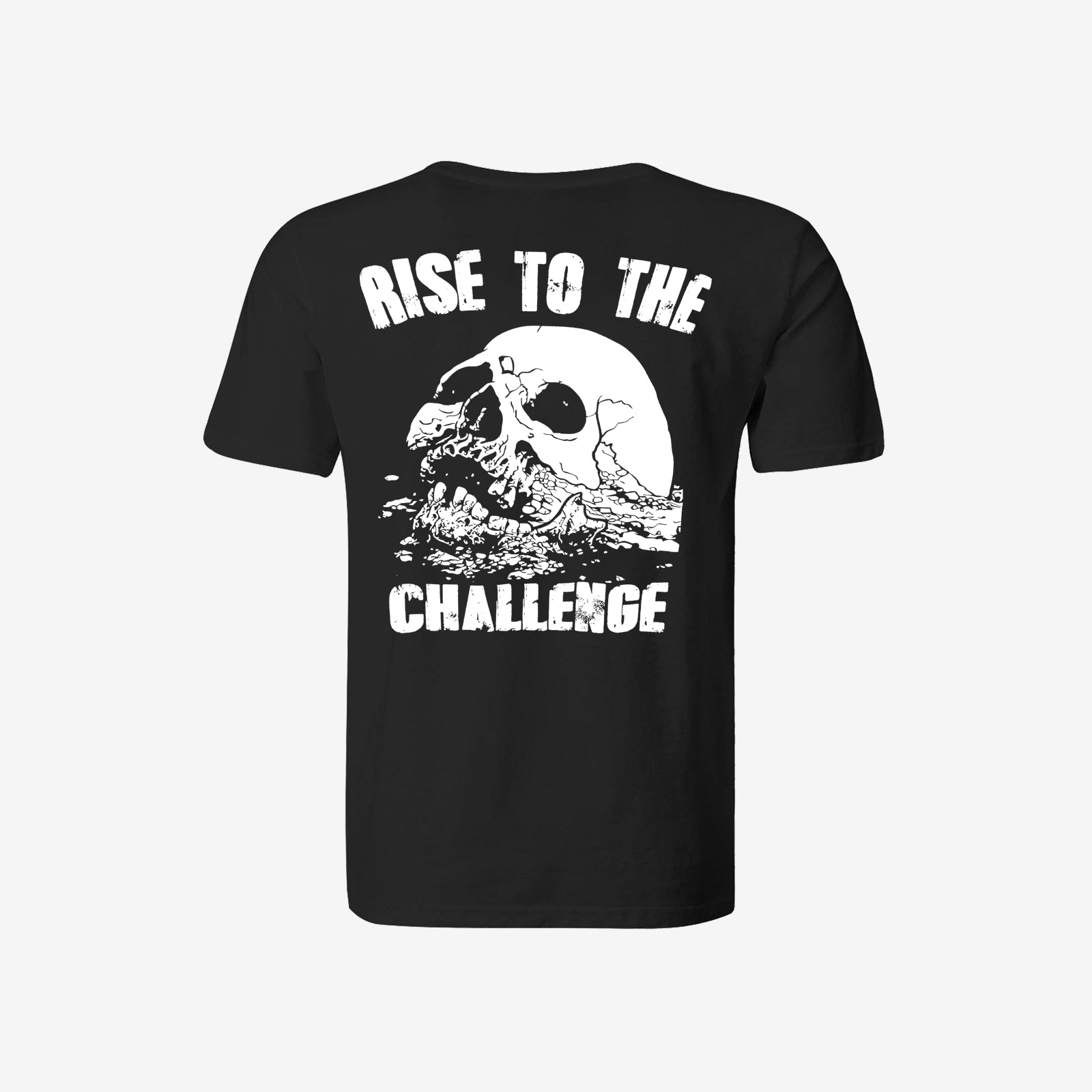 Livereid Black Rise To The Challenge Skull Gym T-Shirt - chicyea