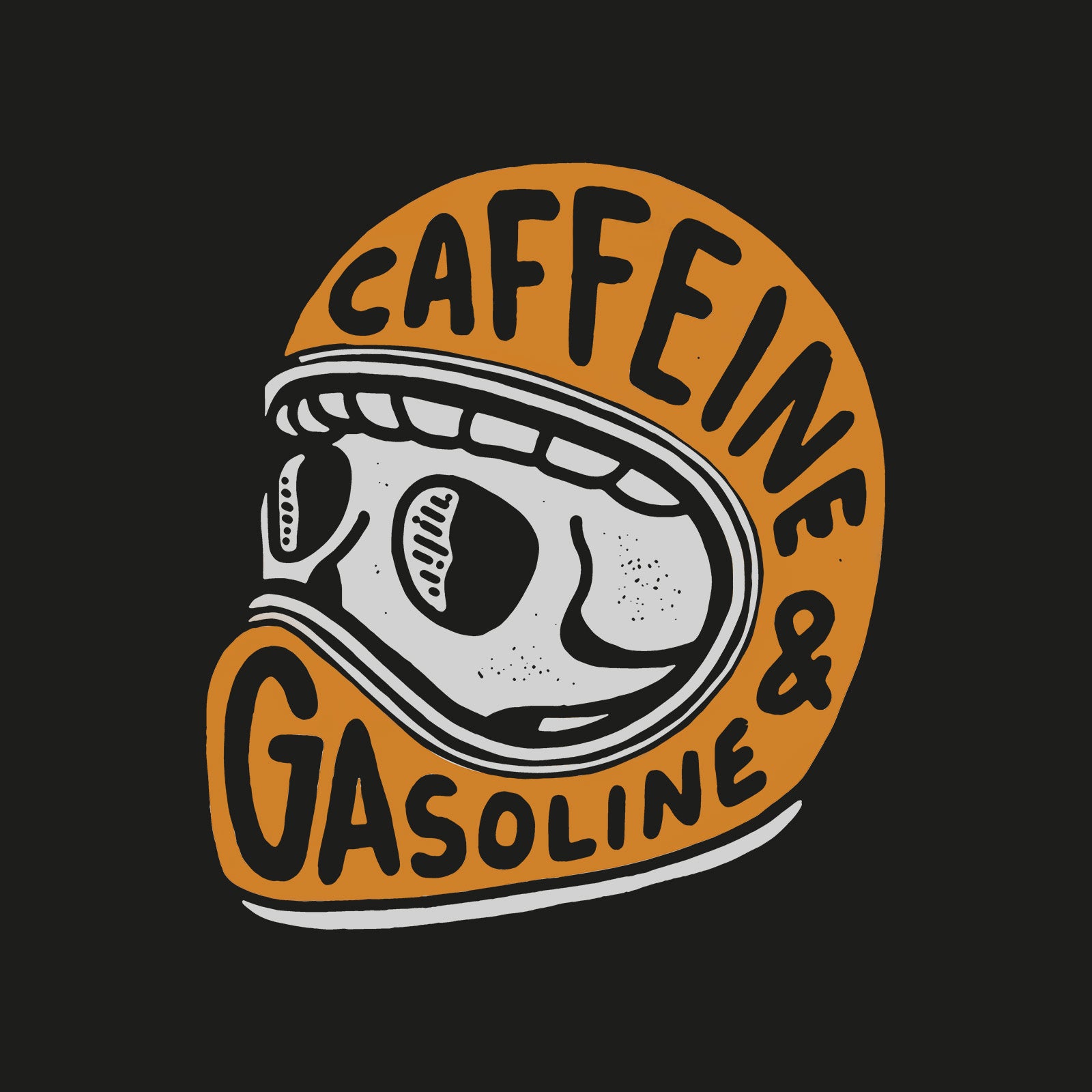 Minnieskull Cool Caffeine Gasoline Skull Print T-Shirt - chicyea