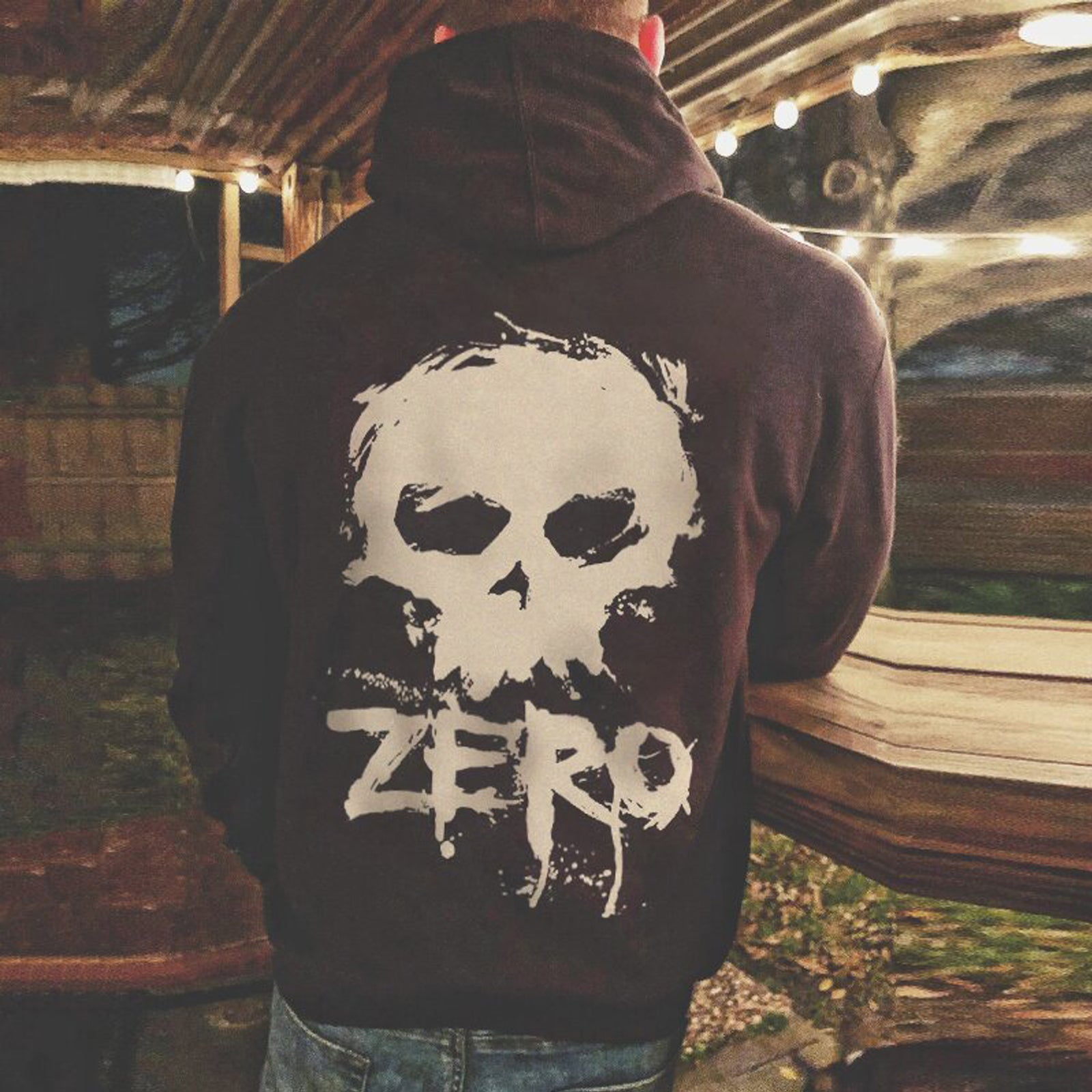 Livereid Black Zero Letter Print Hoodie - chicyea