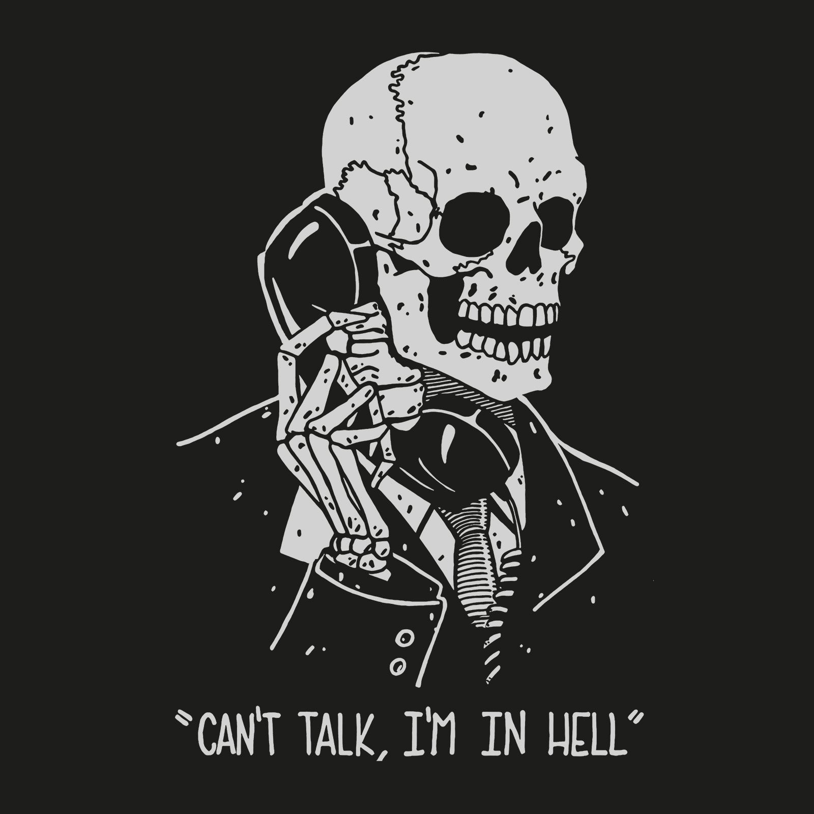 Minnieskull ''Can'T Talk,I'M In Hell'' Skull Print T-Shirt - chicyea